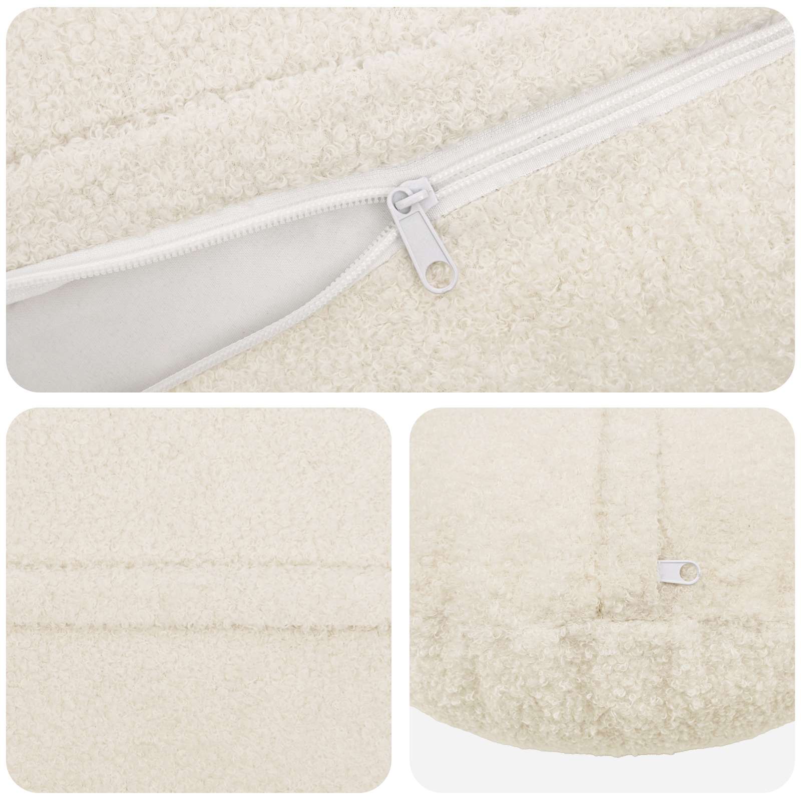 Federa 6 pcs HEERLEN Crema Ø 40 cm Bouclé