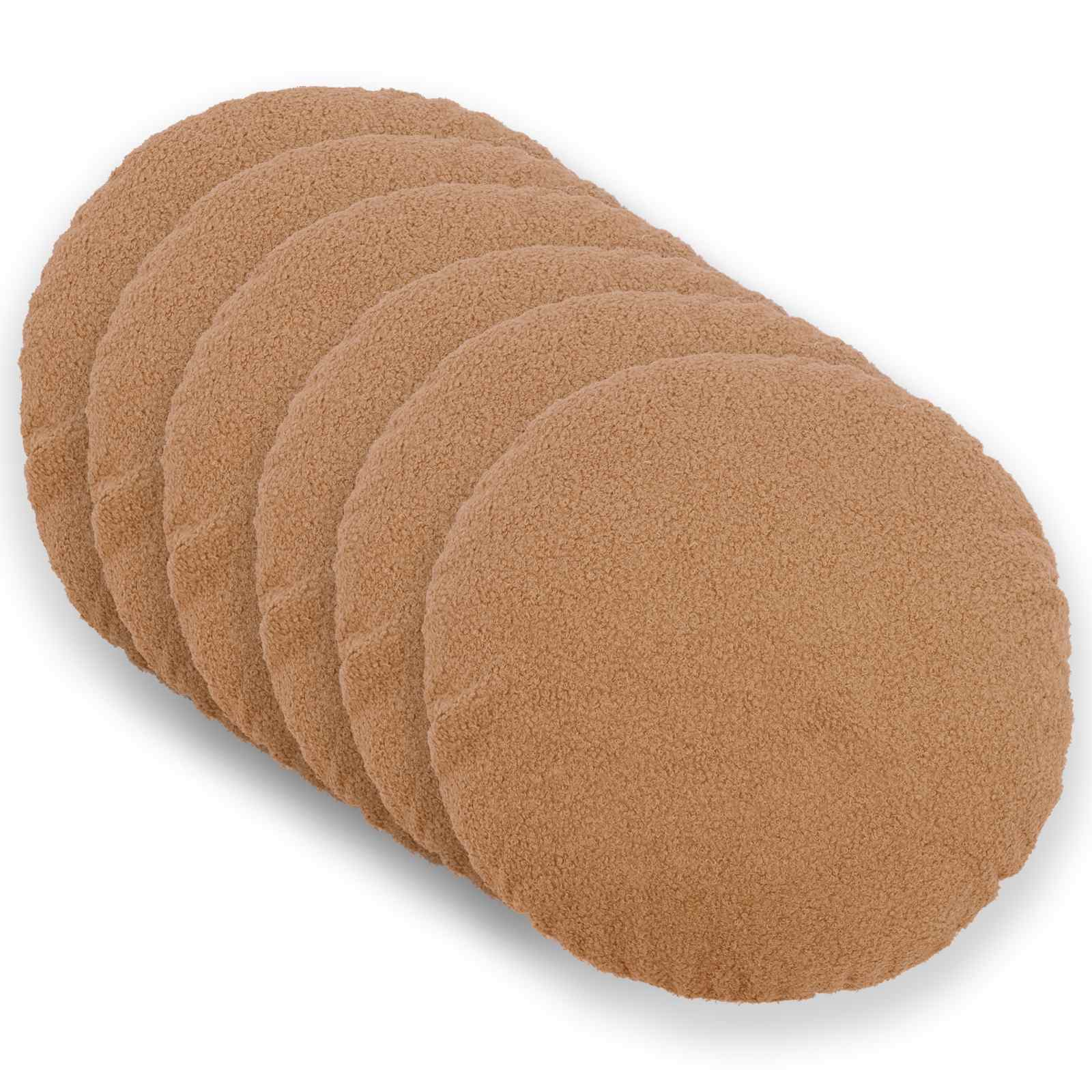 Federa 6 pcs HEERLEN Beige Ø 40 cm Bouclé