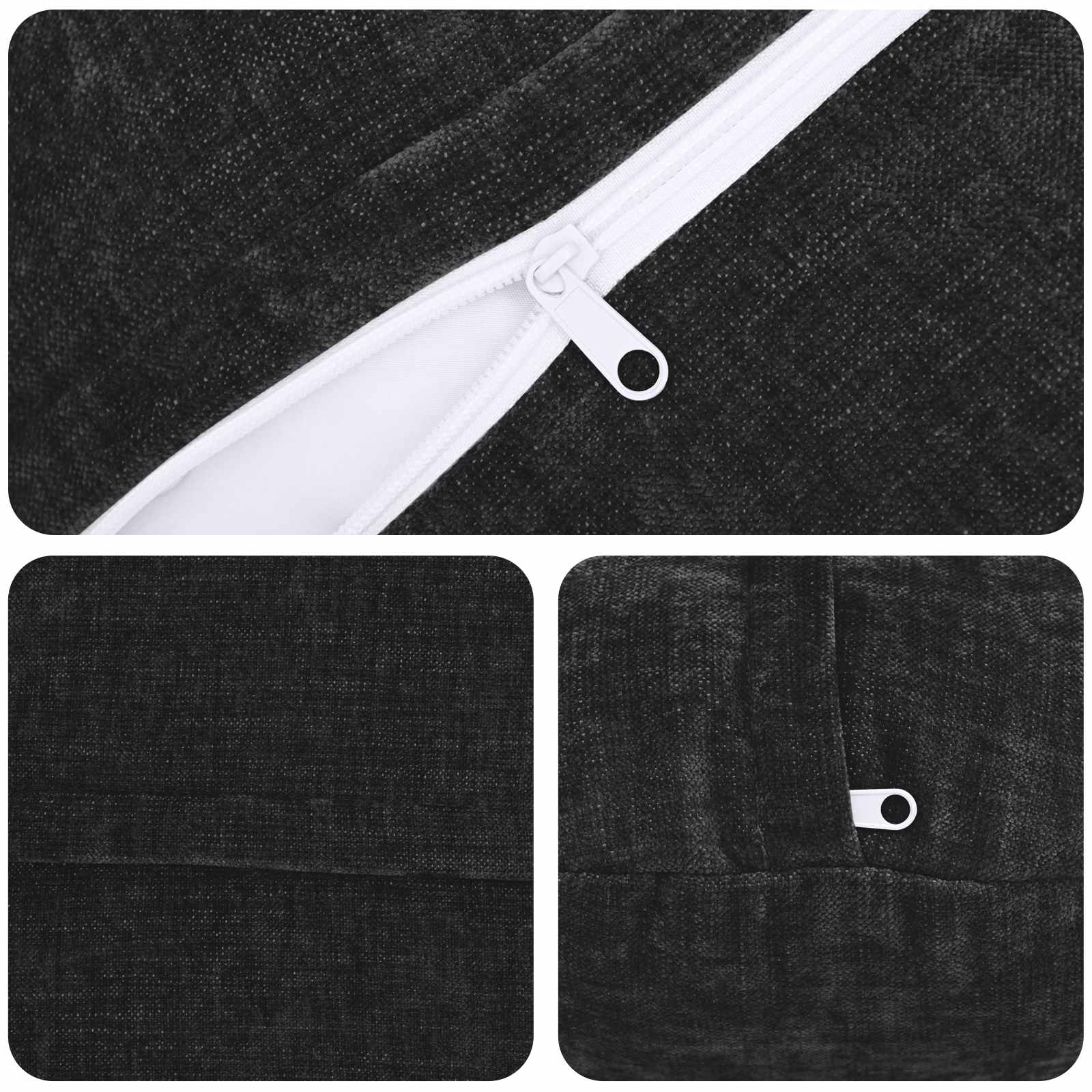 Federa 2 pz HEERLEN Antracite Ø 40 cm Tessuto Chenille