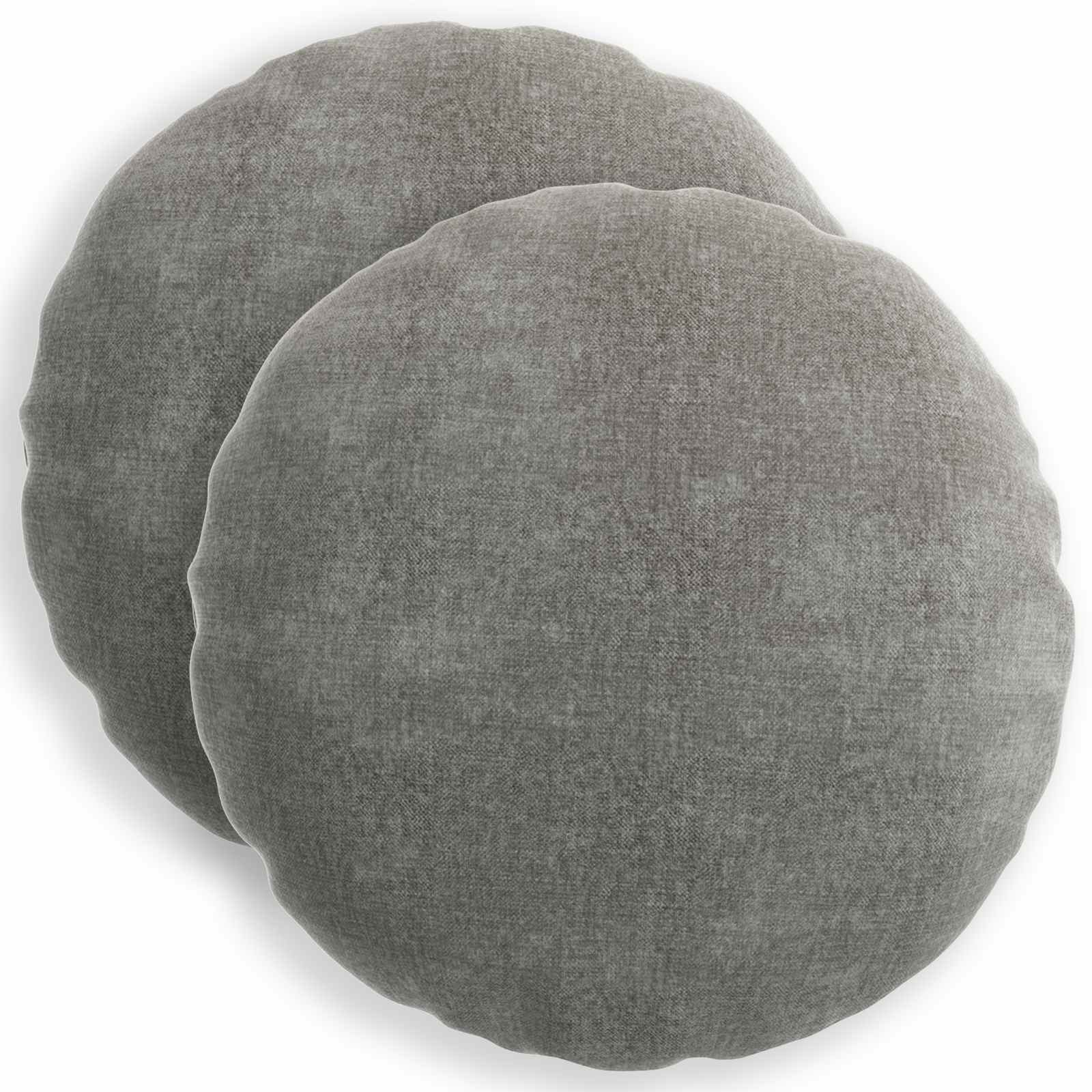 Federa 2 pz HEERLEN Grigio Scuro Ø 40 cm Tessuto Chenille