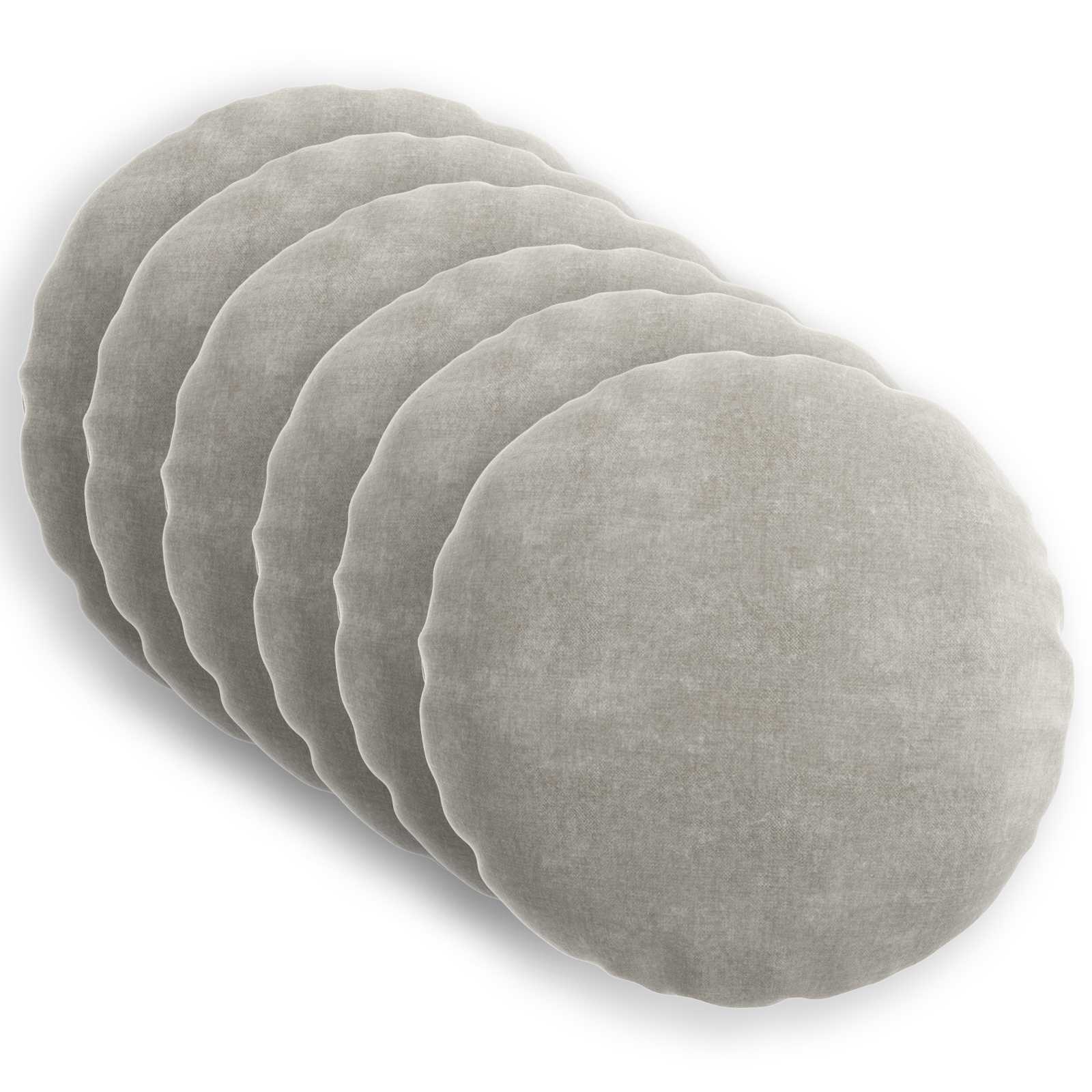 Federa 6 pz HEERLEN Grigio Chiaro Ø 40 cm Tessuto Chenille