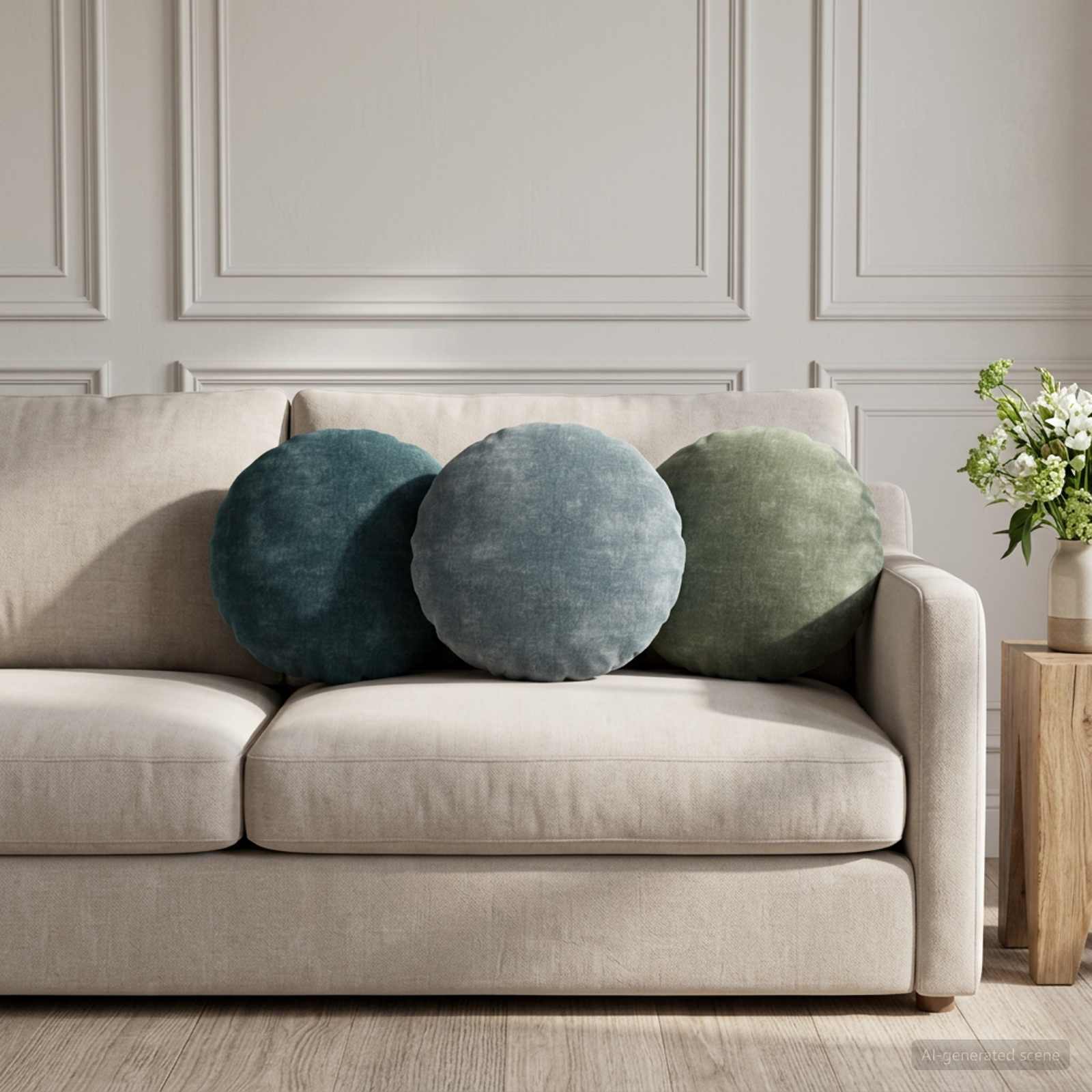 Federa 6 pz HEERLEN Azzurro Ø 40 cm Tessuto Chenille