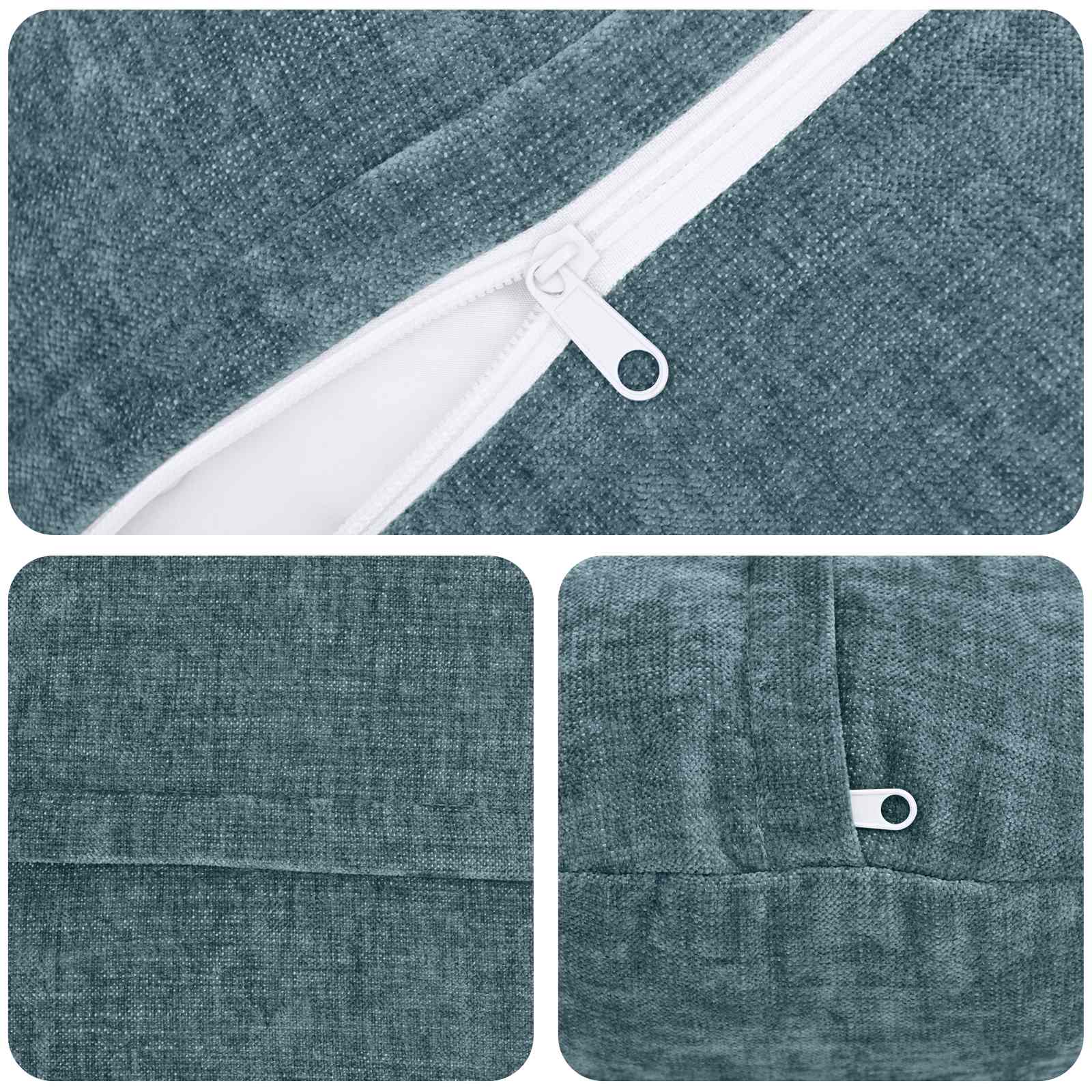 Federa 6 pz HEERLEN Blu Ø 40 cm Tessuto Chenille