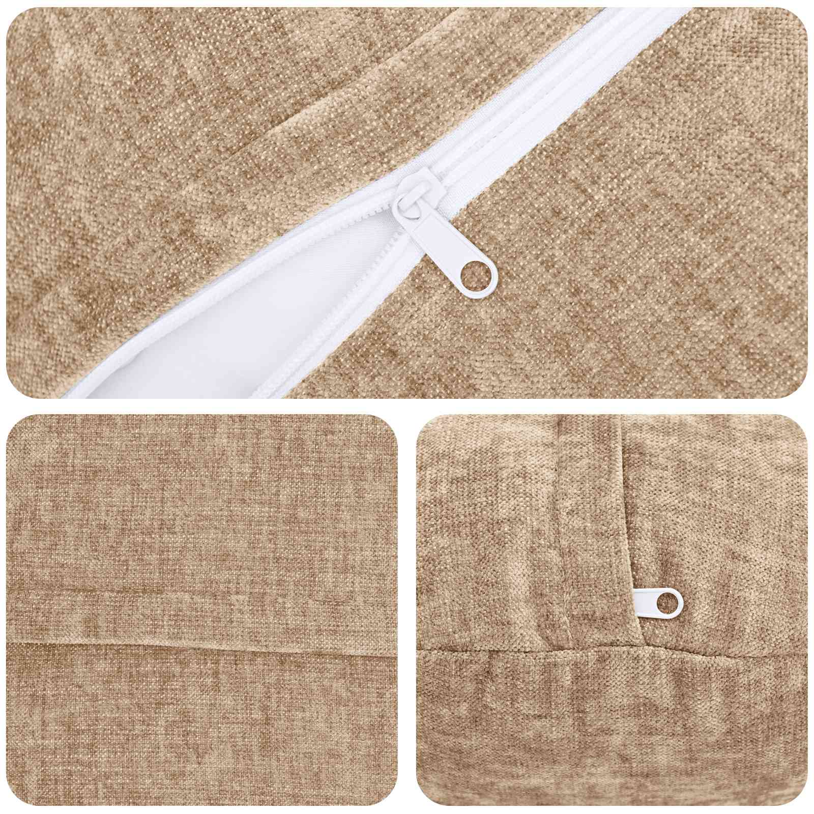 Federa 2 pz HEERLEN Tortora Ø 40 cm Tessuto Chenille