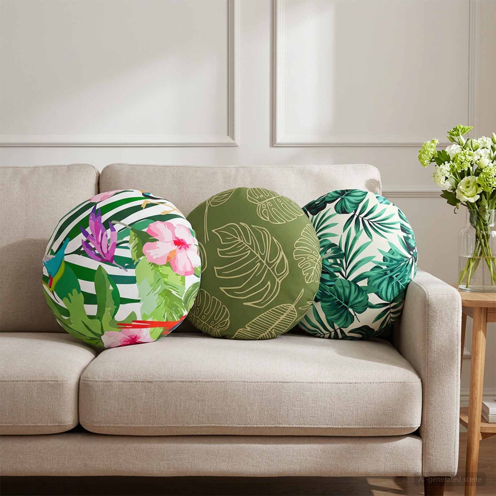 Federa 6 pcs HEERLEN Design a foglia Ø 40 cm Poliestere