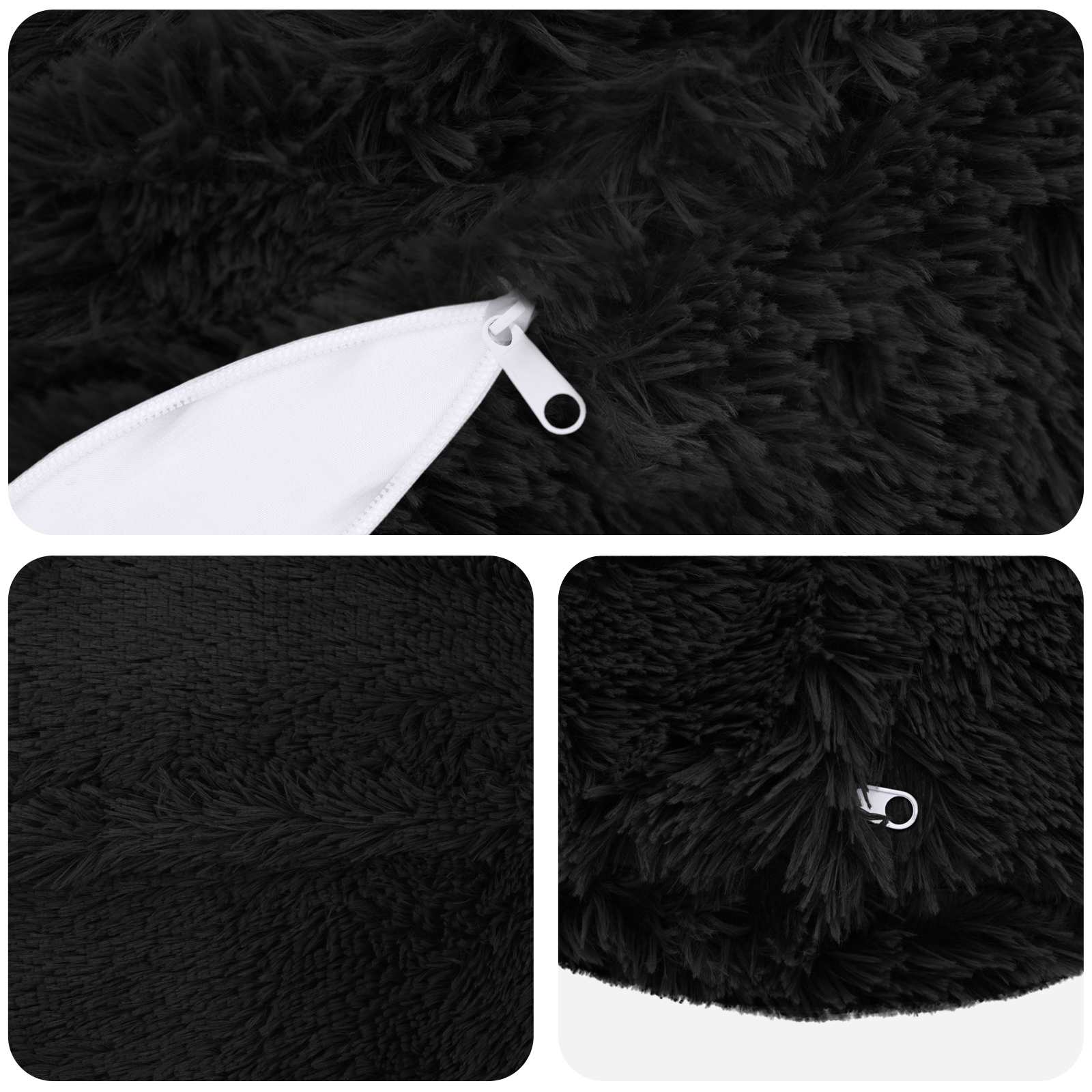 Federa 2 pcs HEERLEN Nero Ø 40 cm Fleece PV
