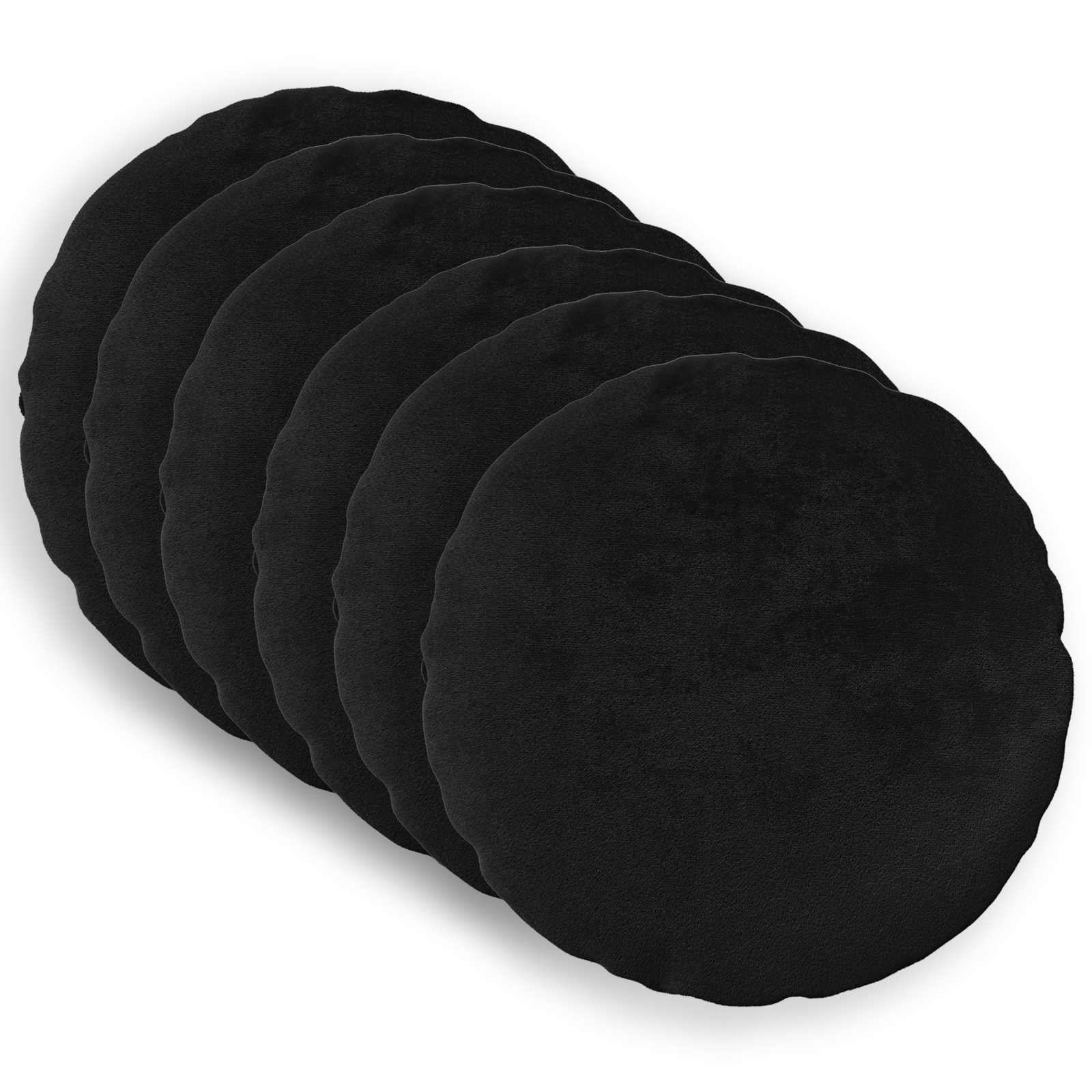 Federa 6 pcs HEERLEN Nero Ø 40 cm Flanella