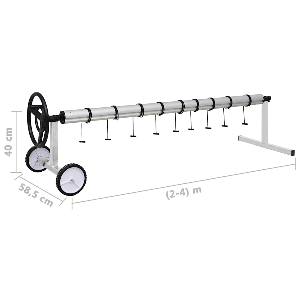 Rullo di Copertura per Piscina con Base in Acciaio Inox