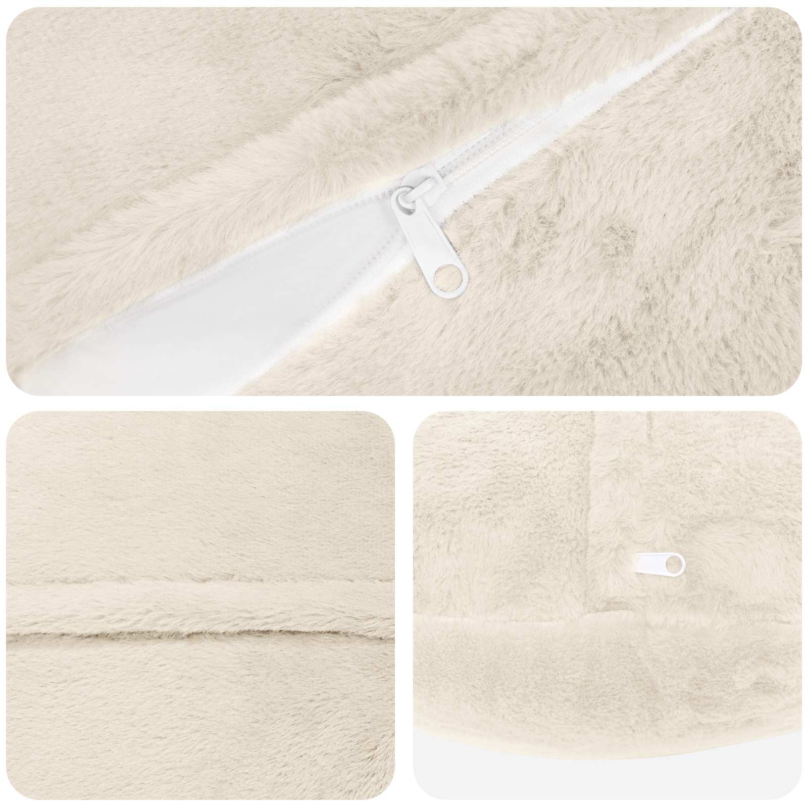 Federa 2 pz HEERLEN Bianco Ø 40 cm Pelliccia di Coniglio Finta