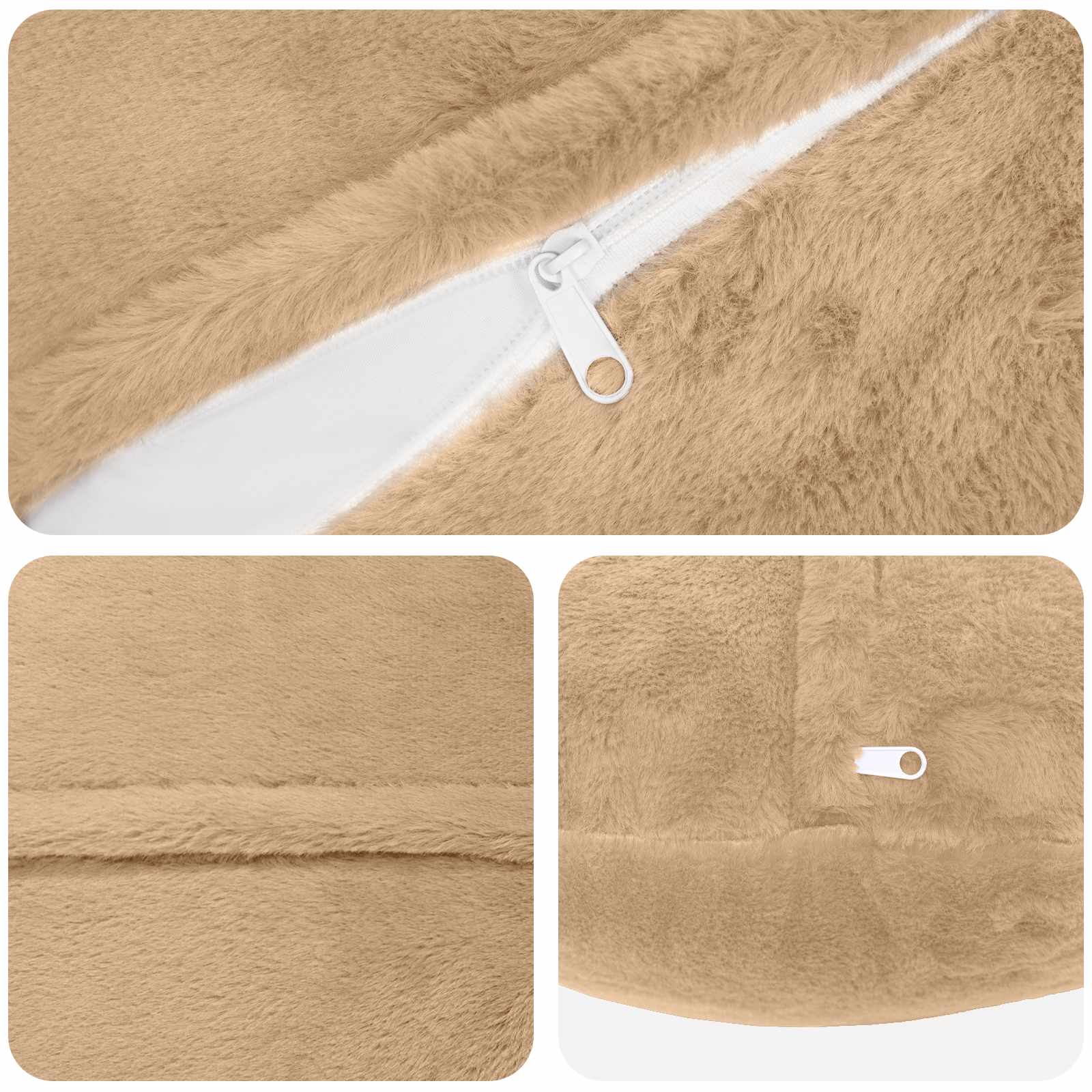 Federa 2 pz HEERLEN Crema Ø 40 cm Pelliccia di Coniglio Finta
