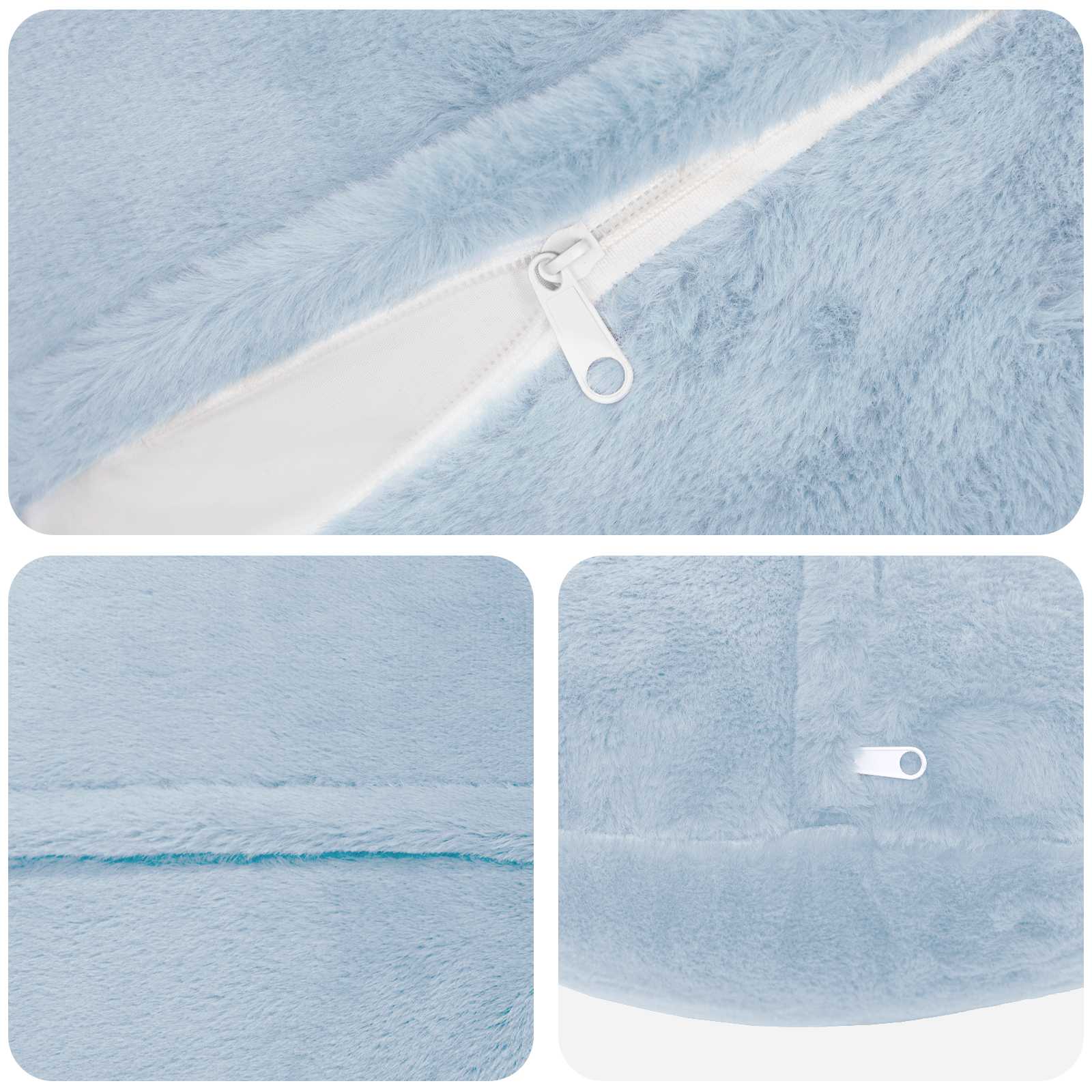Federa 2 pz HEERLEN Azzurro Ø 40 cm Pelliccia di Coniglio Finta
