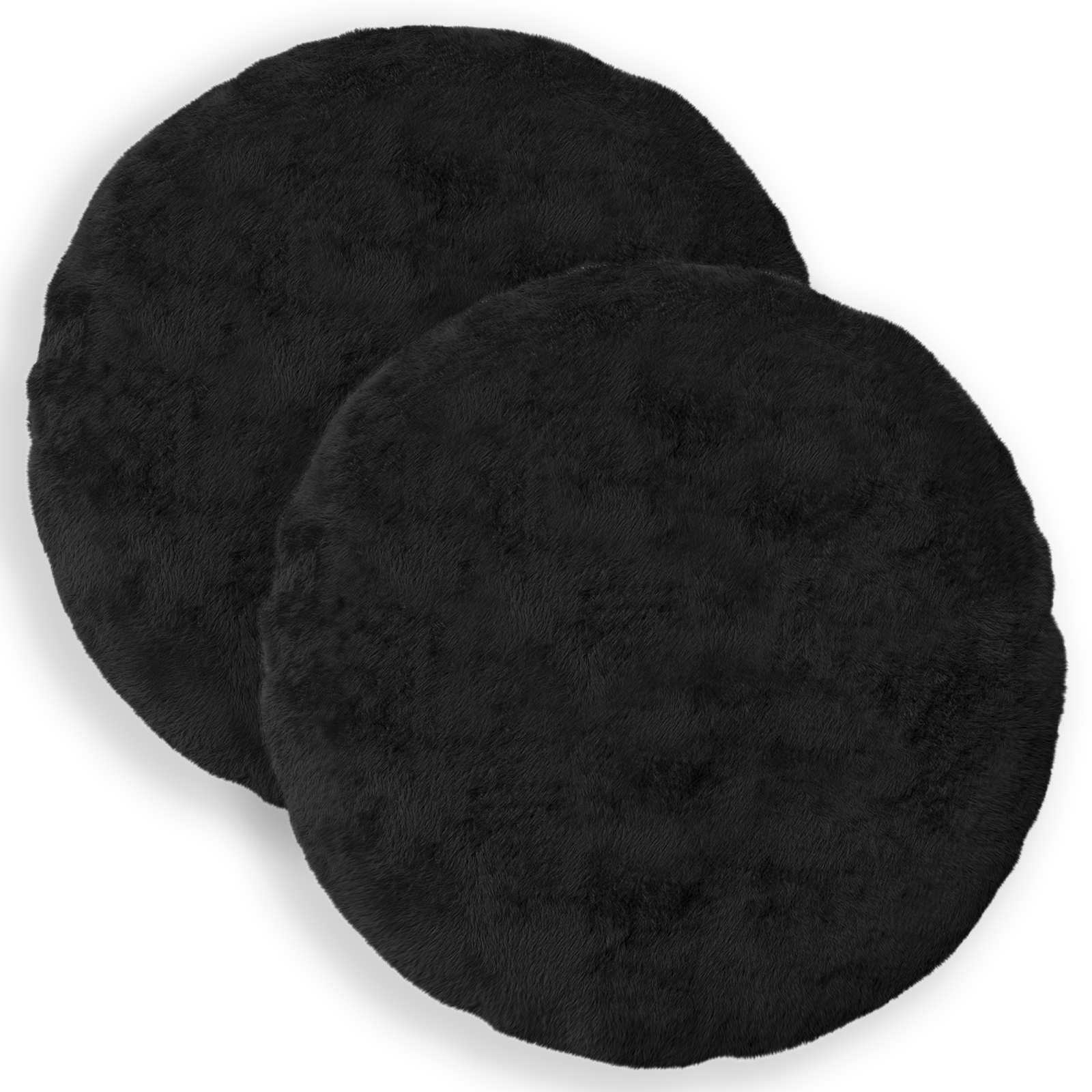Federa 2 pz HEERLEN Nero Ø 40 cm Pelliccia di Coniglio Finta