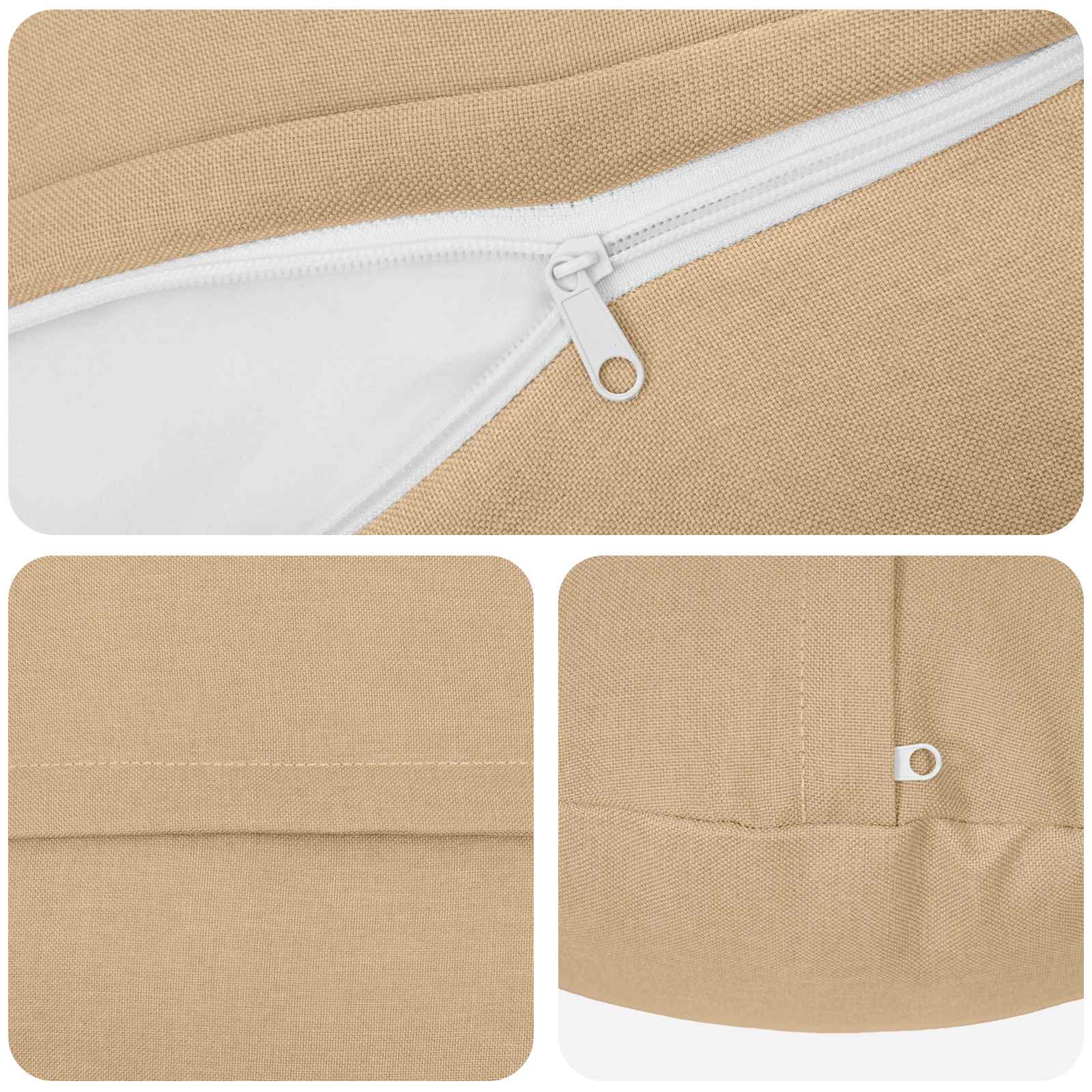 Federa 6 pz HEERLEN Crema Ø 50 cm Tessuto