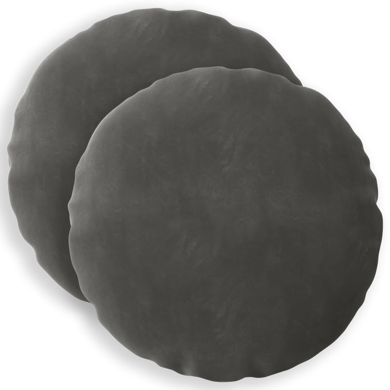 Federa 2 pcs HEERLEN Grigio Scuro Ø 50 cm Velluto