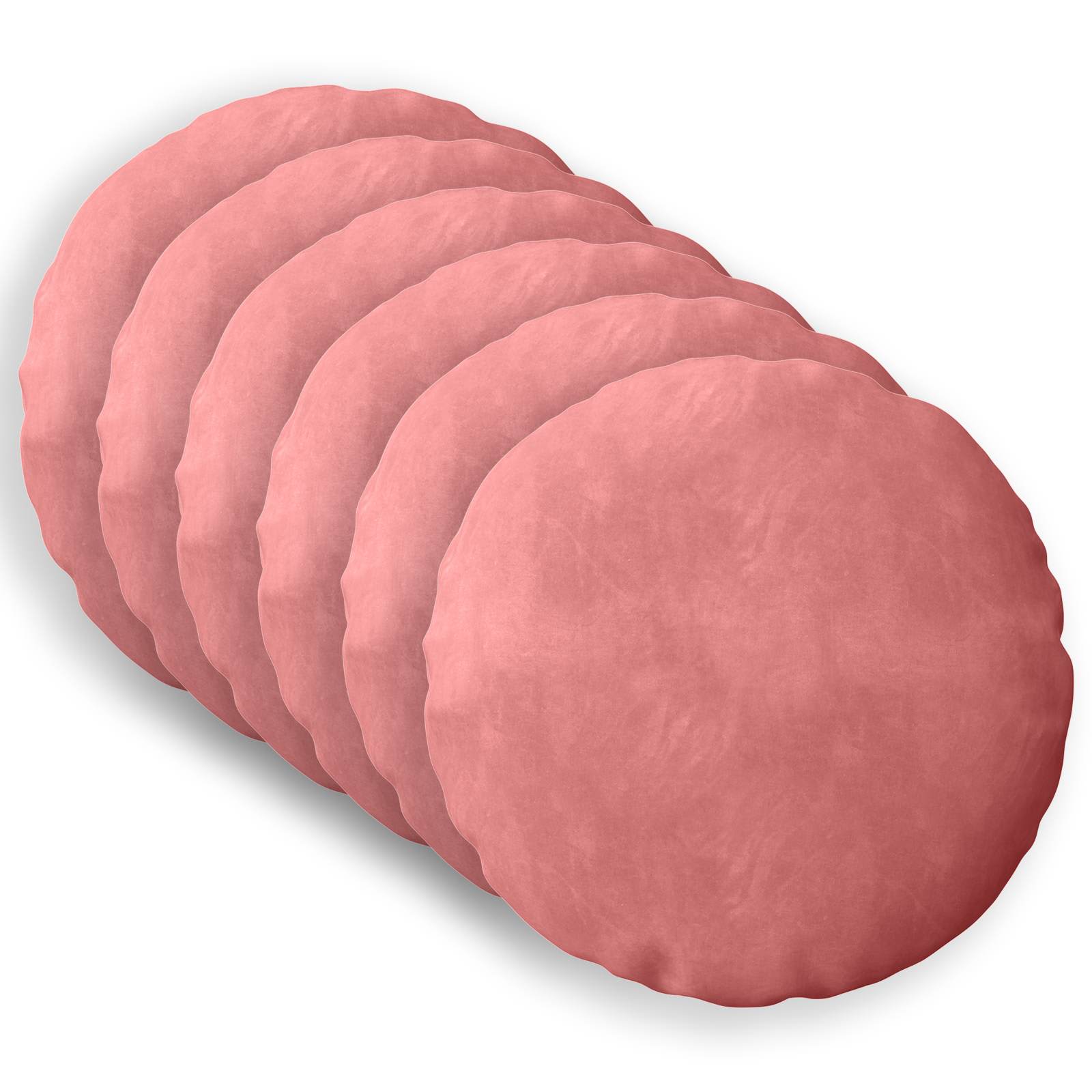 Federa 6 pcs HEERLEN Rosa Ø 50 cm Velluto