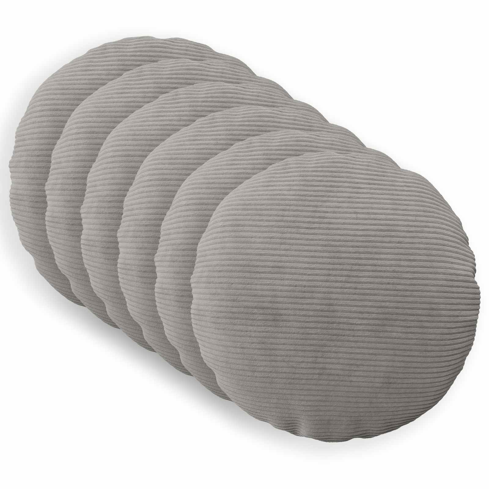 Federa 6 pcs HEERLEN Grigio Chiaro Ø 50 cm corduroy