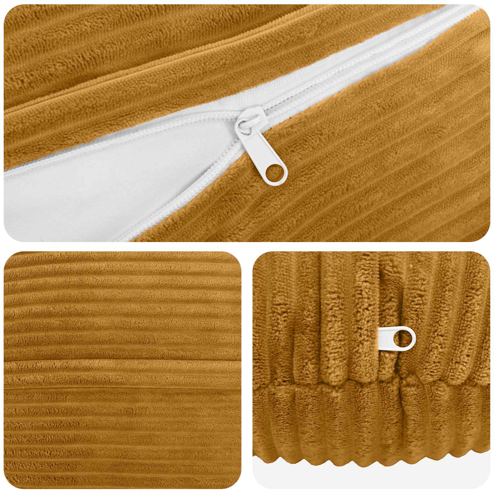 Federa 2 pcs HEERLEN Giallo Ø 50 cm corduroy
