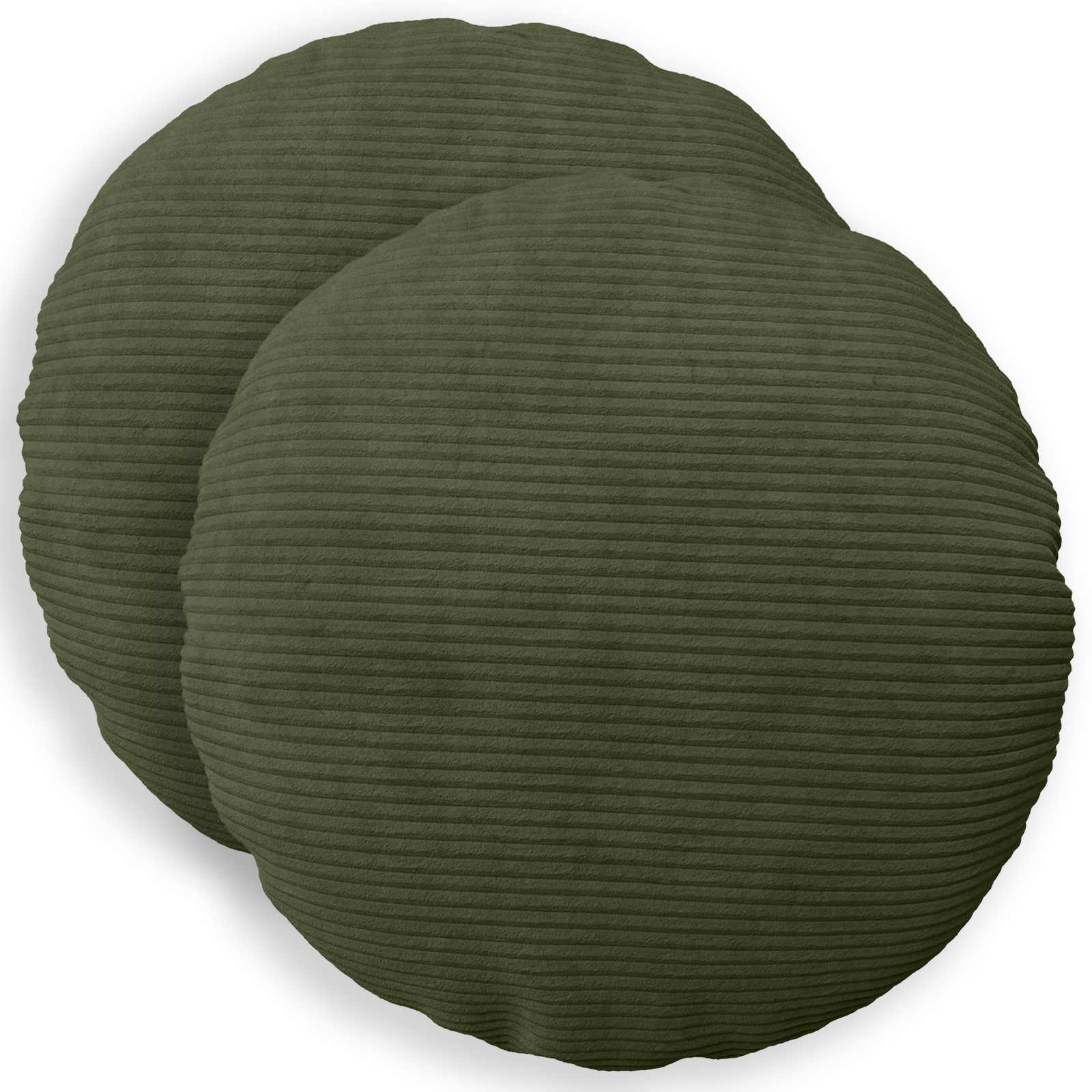 Federa 2 pcs HEERLEN Verde Ø 50 cm corduroy