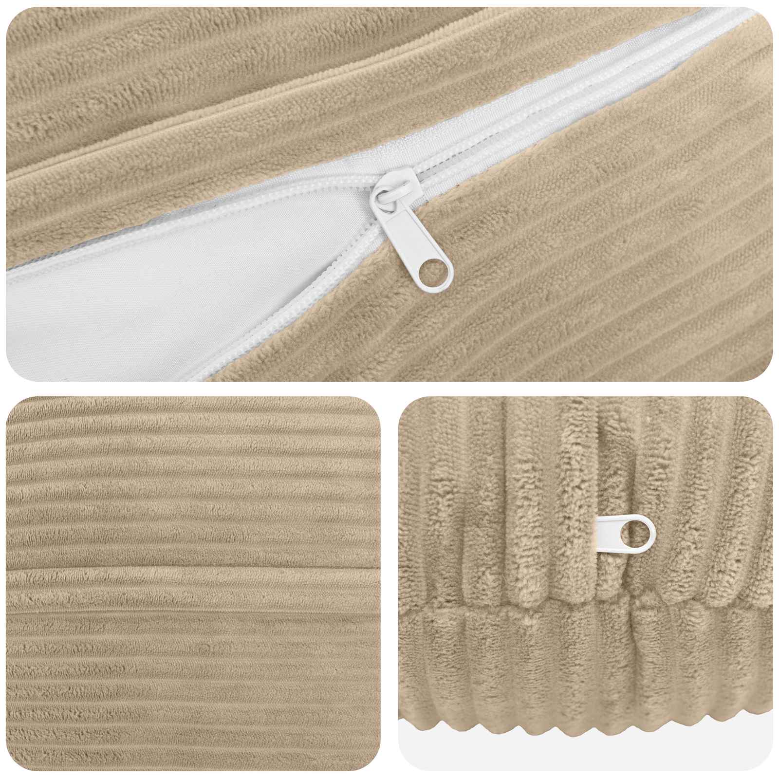 Federa 2 pcs HEERLEN Tortora Ø 50 cm corduroy