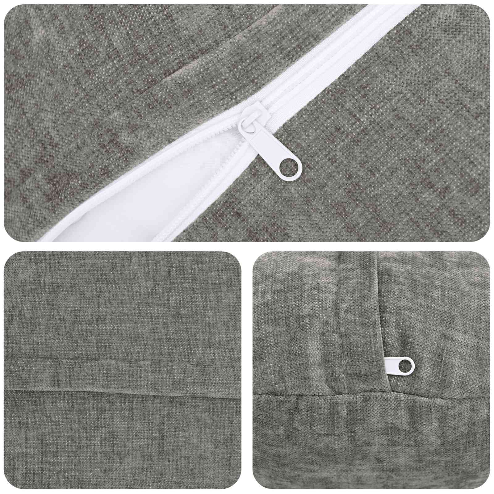 Federa 2 pz HEERLEN Grigio Scuro Ø 50 cm Tessuto Chenille