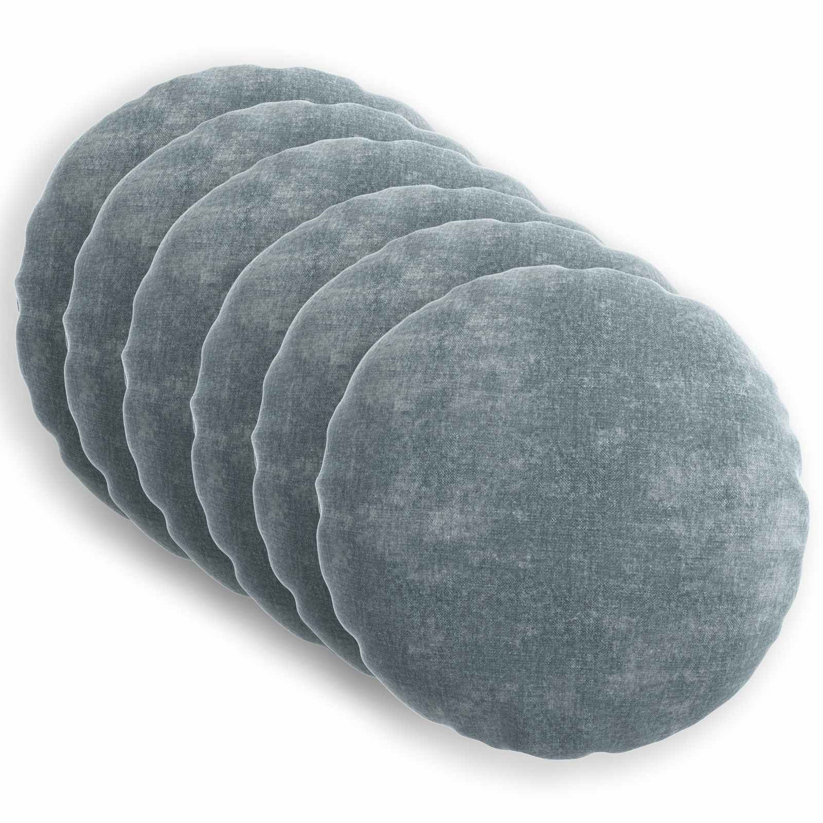 Federa 6 pz HEERLEN Azzurro Ø 50 cm Tessuto Chenille