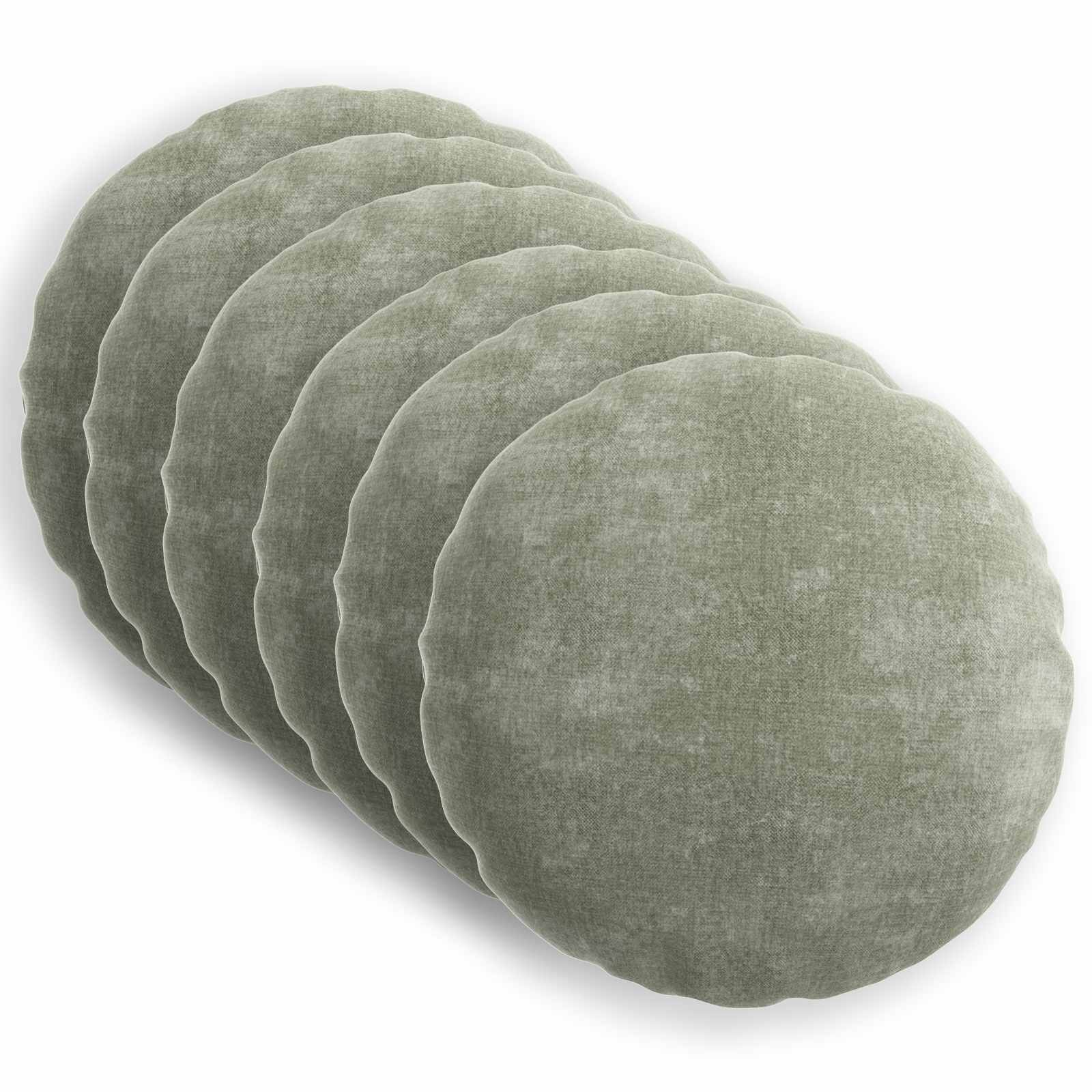 Federa 6 pz HEERLEN Verde Ø 50 cm Tessuto Chenille