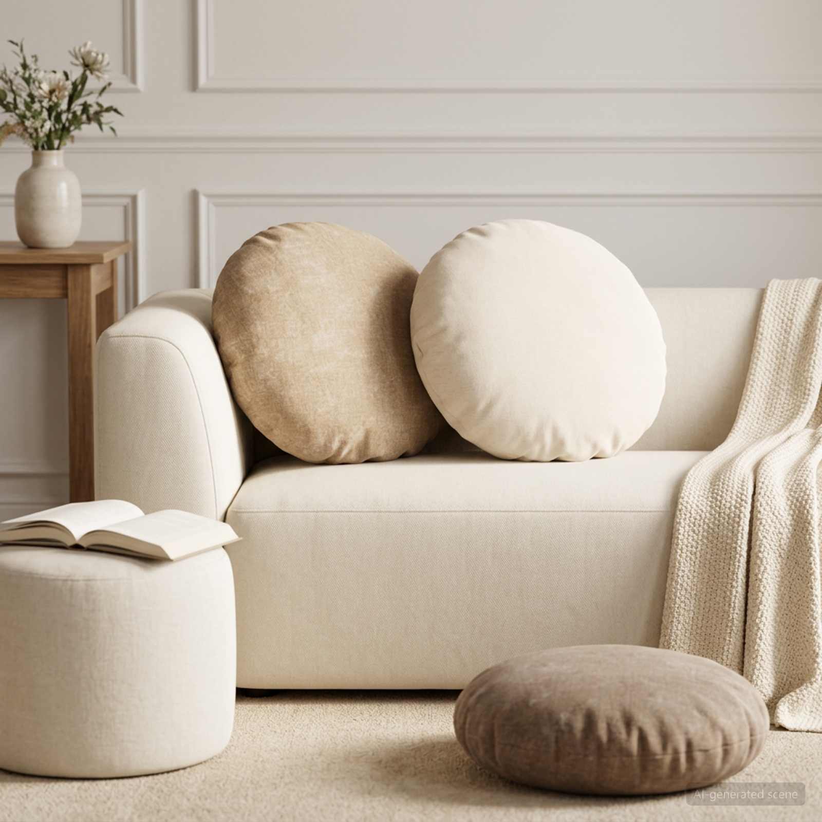 Federa 2 pz HEERLEN Marrone Ø 50 cm Tessuto Chenille