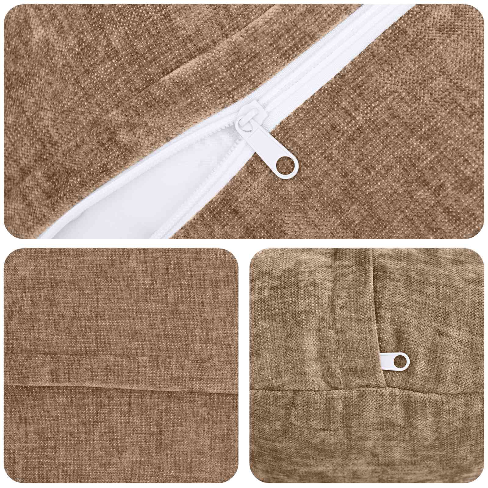 Federa 2 pz HEERLEN Marrone Ø 50 cm Tessuto Chenille