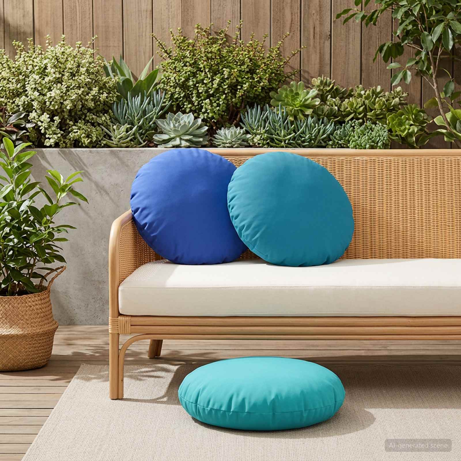 Federa 6 pcs HEERLEN Blu Reale Ø 50 cm Poliestere