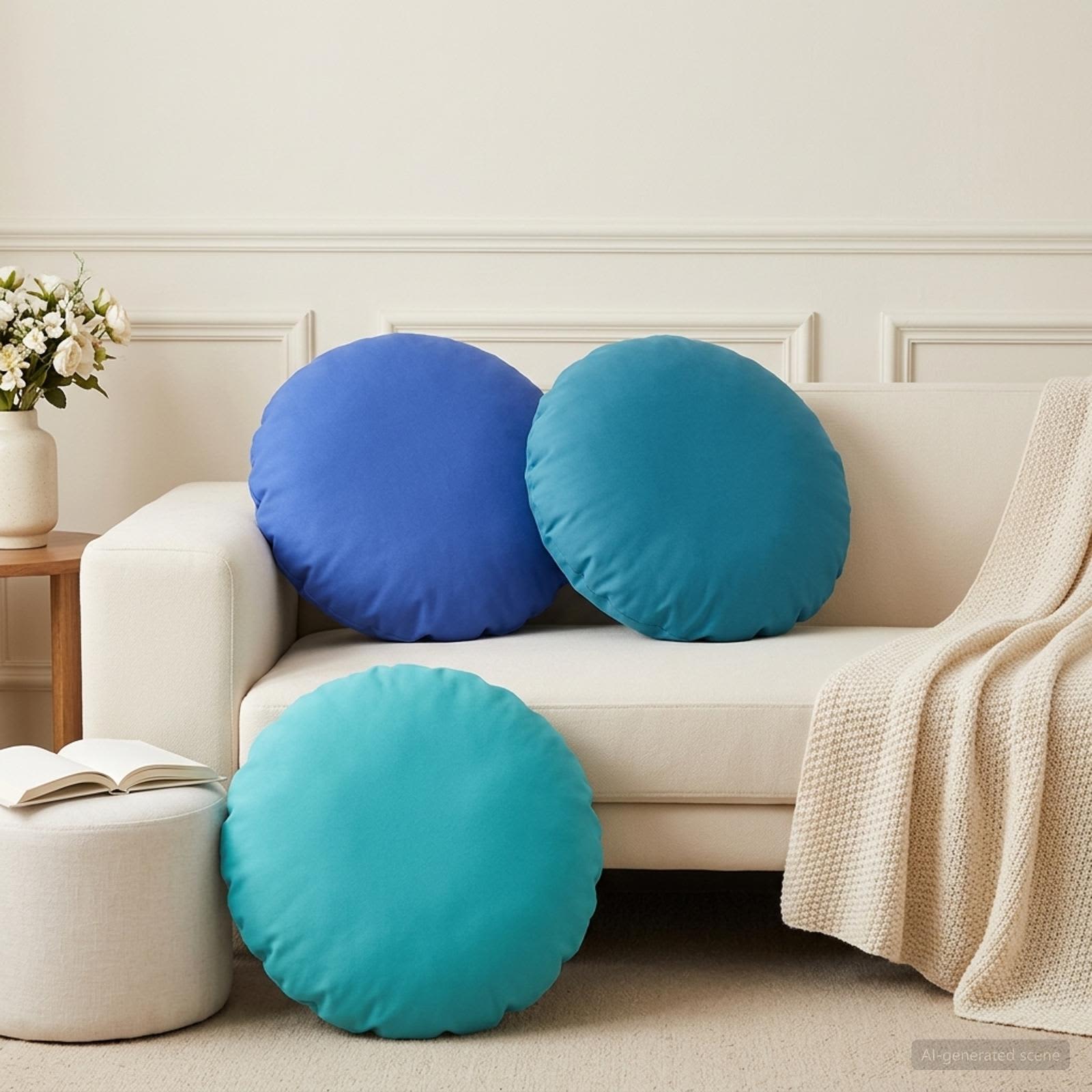 Federa 6 pcs HEERLEN Blu Reale Ø 50 cm Poliestere