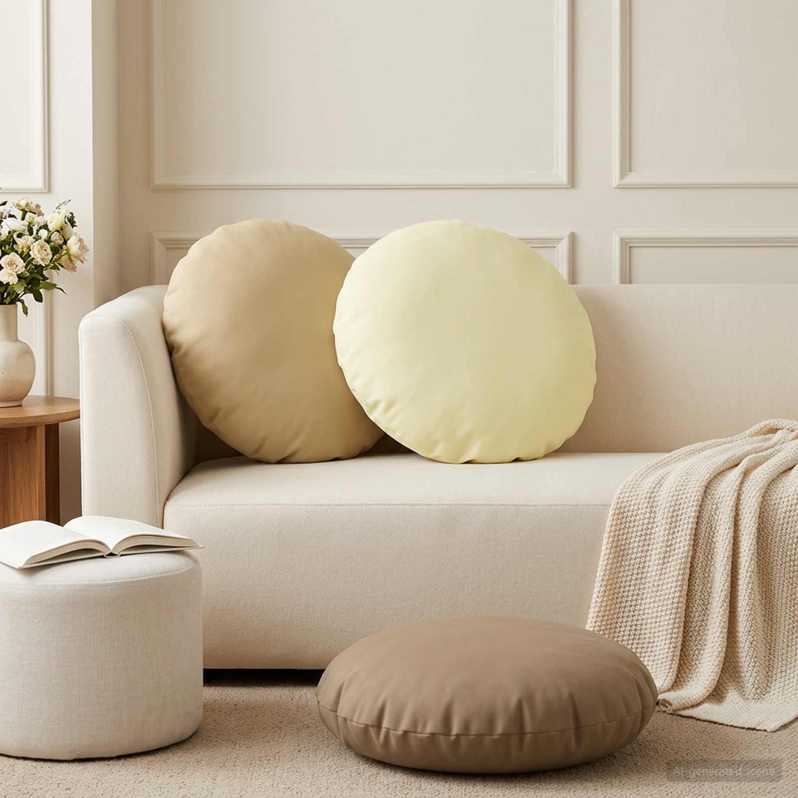 Federa 2 pcs HEERLEN Crema Ø 50 cm Poliestere
