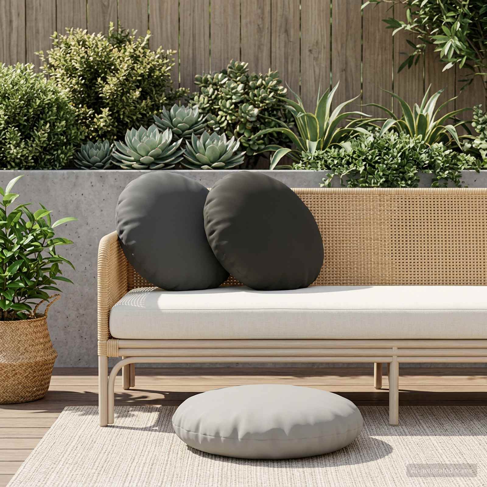 Federa 2 pcs HEERLEN Grigio Ø 50 cm Poliestere