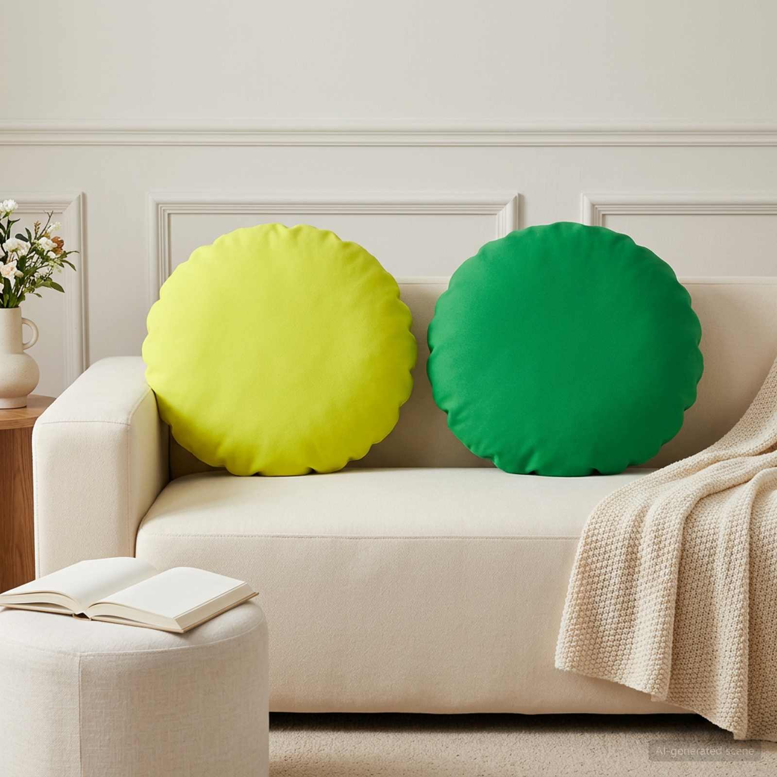 Federa 6 pcs HEERLEN Verde Ø 50 cm Poliestere