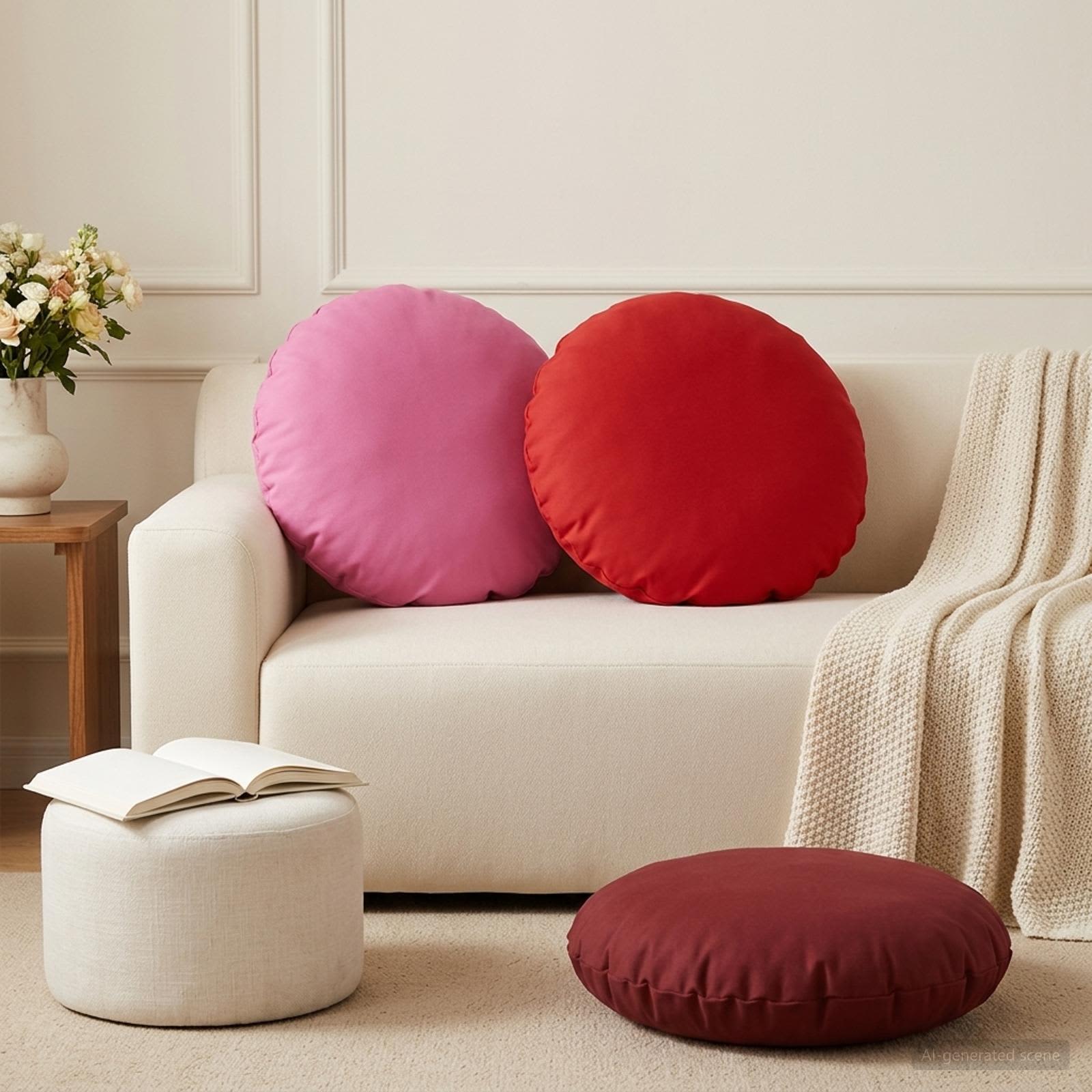 Federa 6 pcs HEERLEN Rosso Ø 50 cm Poliestere