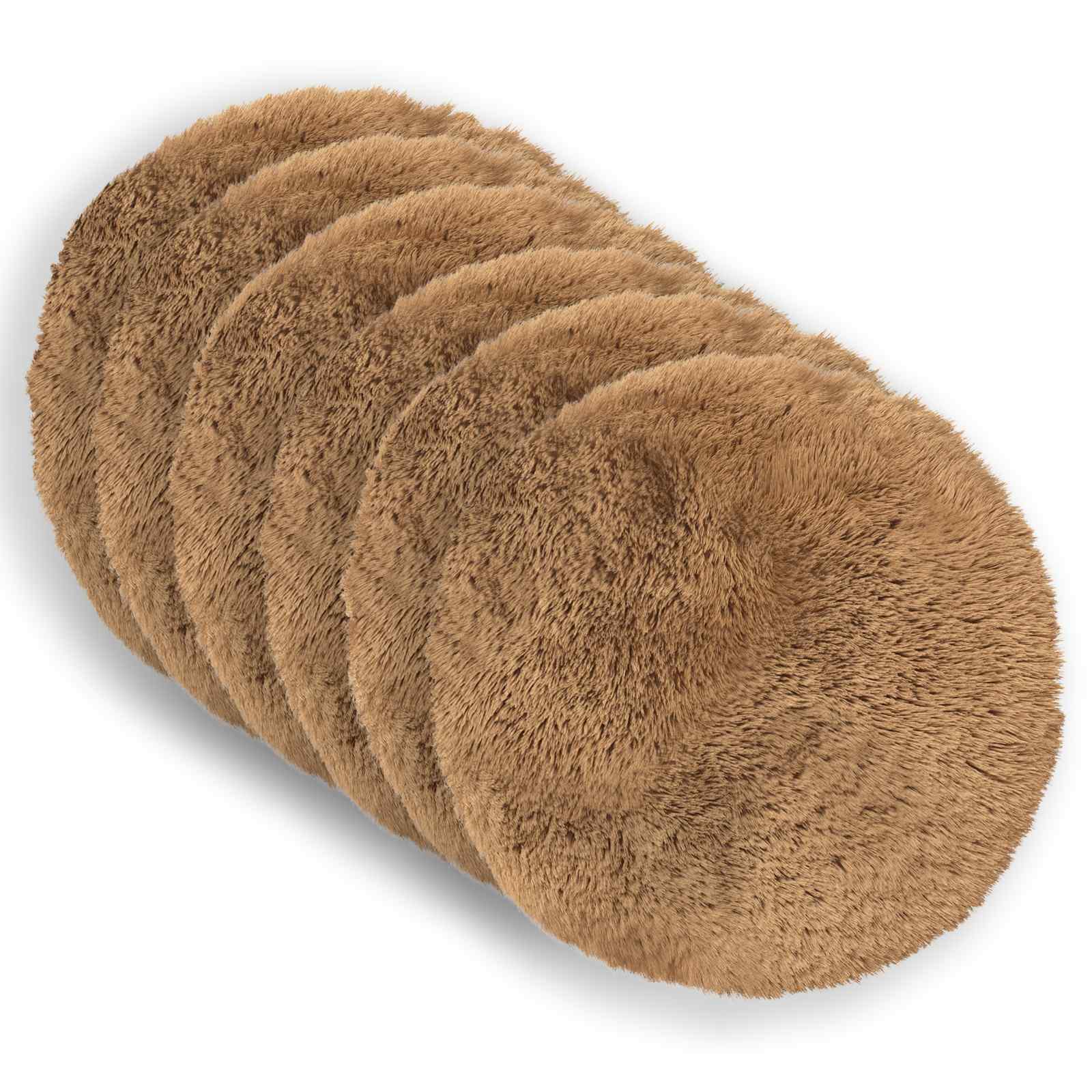 Federa 6 pcs HEERLEN Tortora Ø 50 cm Fleece PV