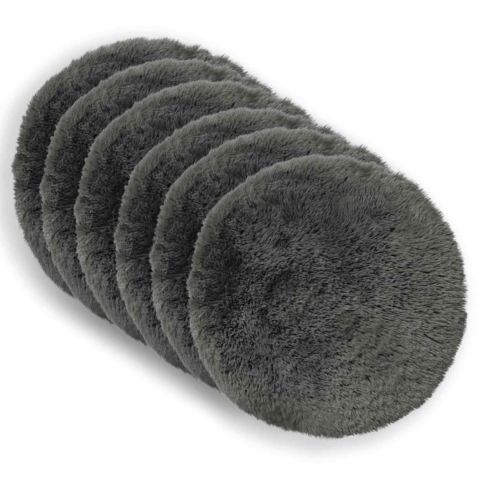 Federa 6 pcs HEERLEN Grigio Chiaro Ø 50 cm Fleece PV