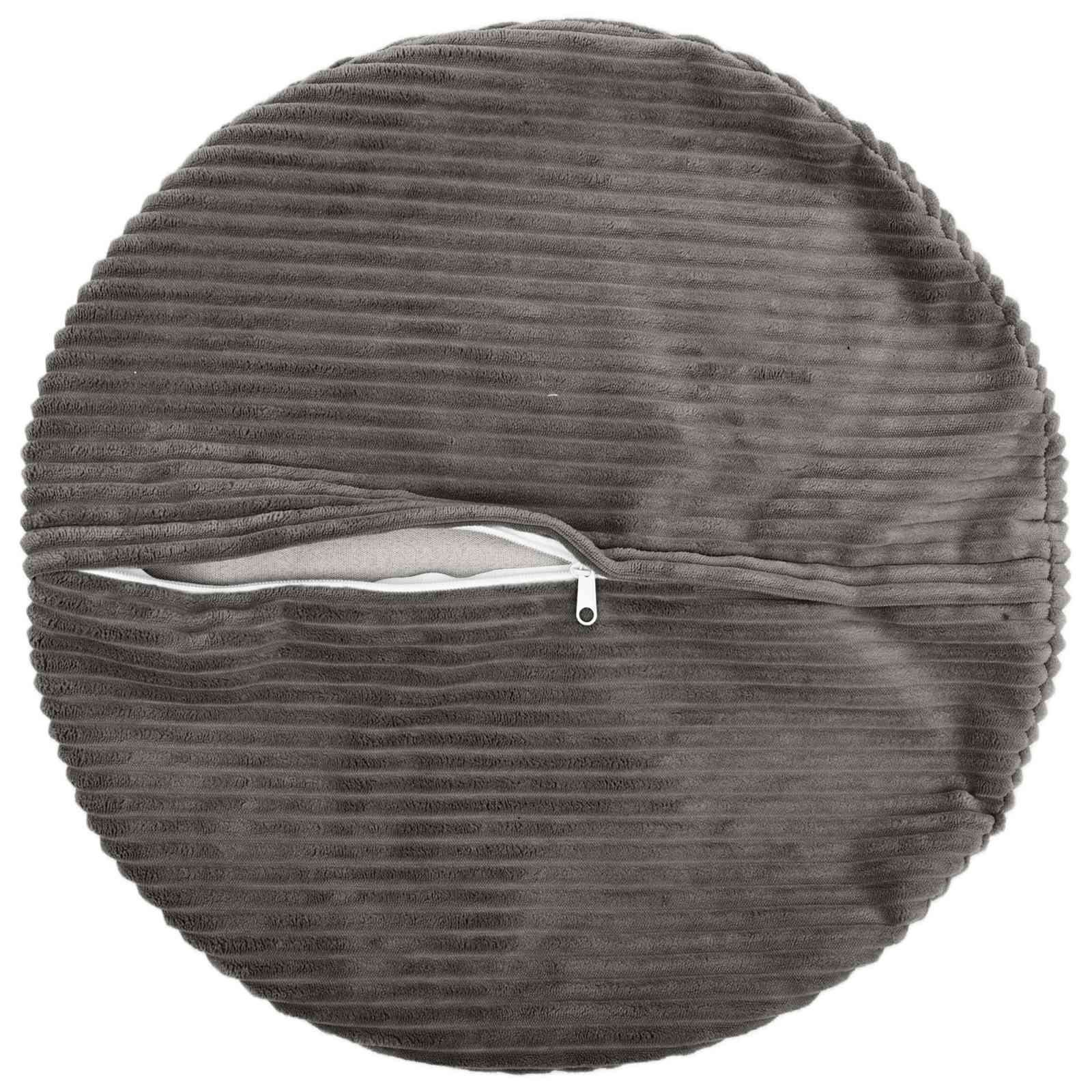 Federa 2 pcs HEERLEN Grigio Scuro Ø 60 cm corduroy