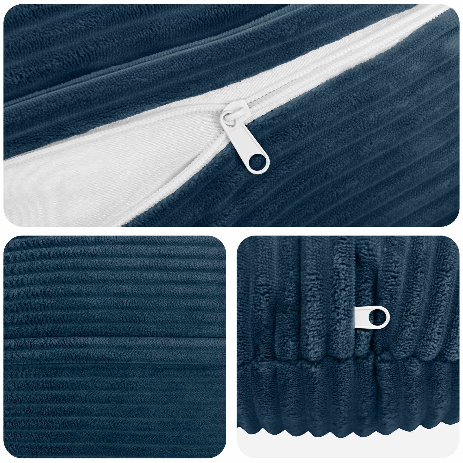 Federa 2 pcs HEERLEN Blu navy Ø 60 cm corduroy