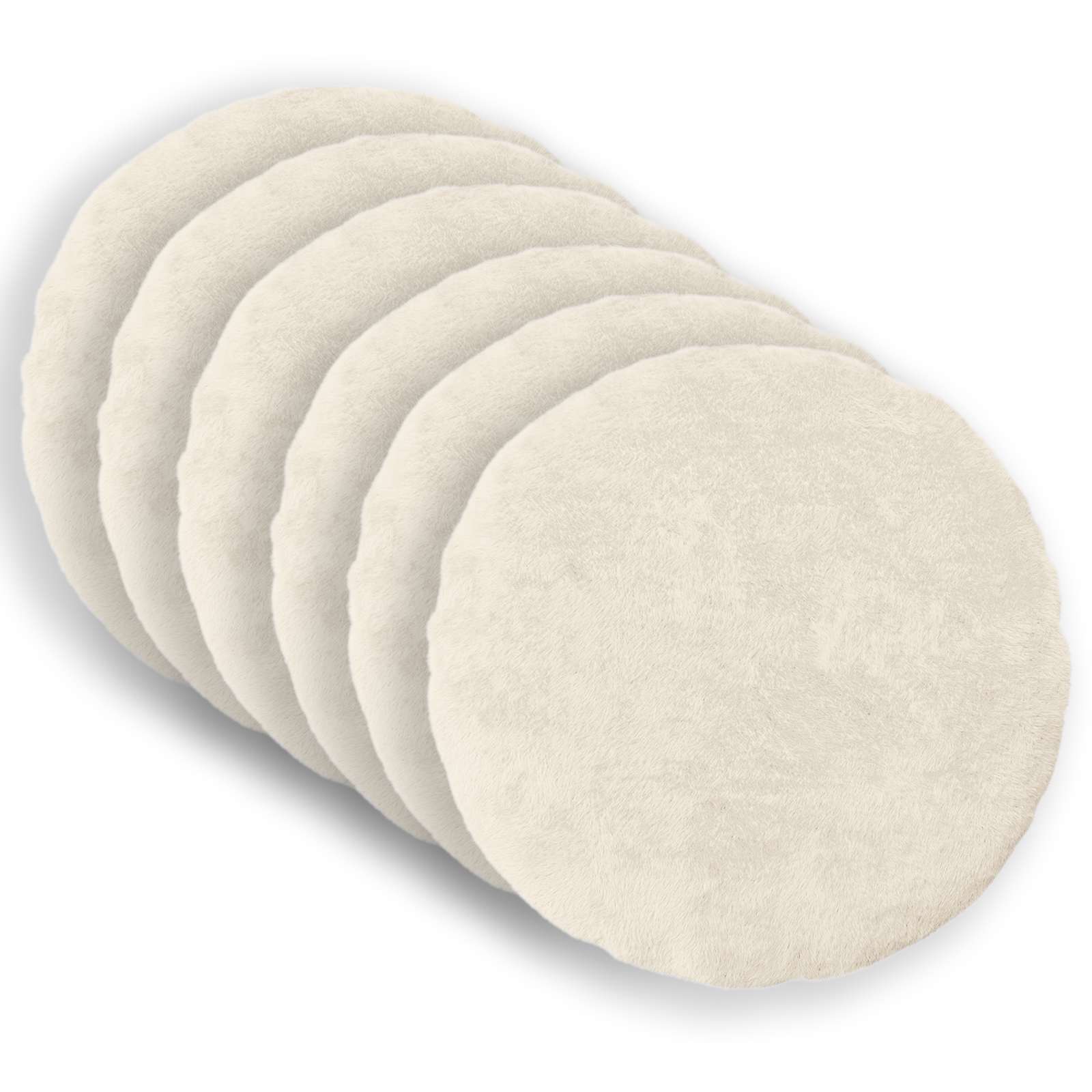 Federa 6 pz HEERLEN Bianco Ø 60 cm Pelliccia di Coniglio Finta