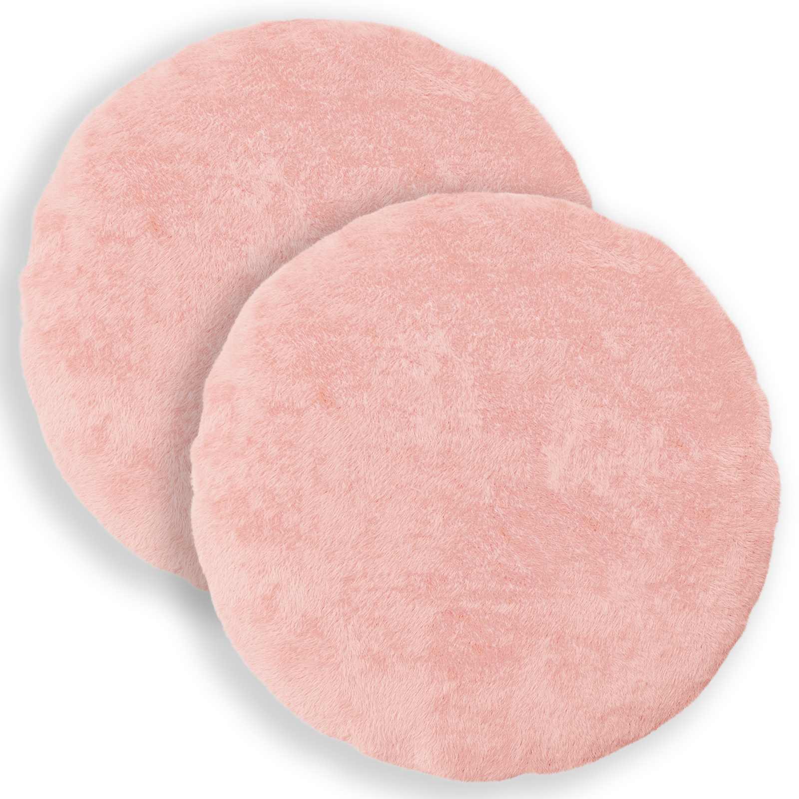 Federa 2 pz HEERLEN Rosa Ø 60 cm Pelliccia di Coniglio Finta