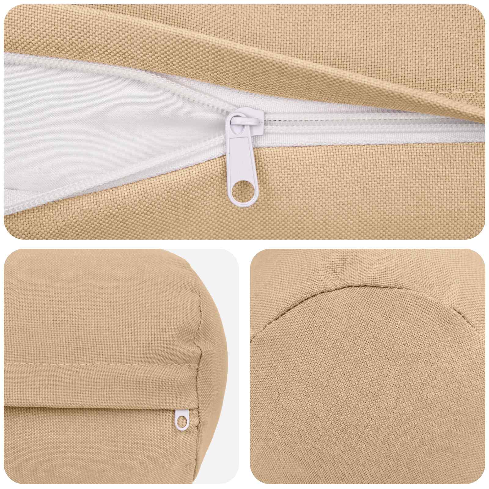 Federa 2 pz HEERLEN Crema Ø 15 x 40 cm Tessuto