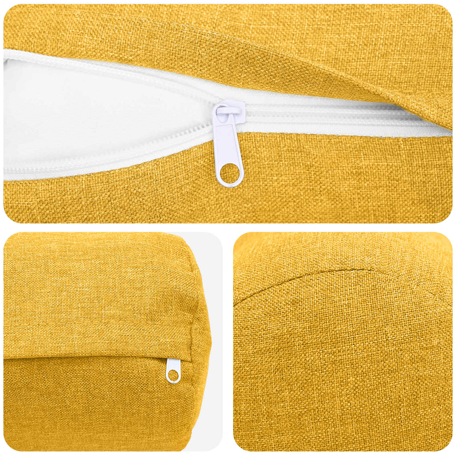 Federa 6 pz HEERLEN Giallo Chiaro Ø 15 x 40 cm Tessuto