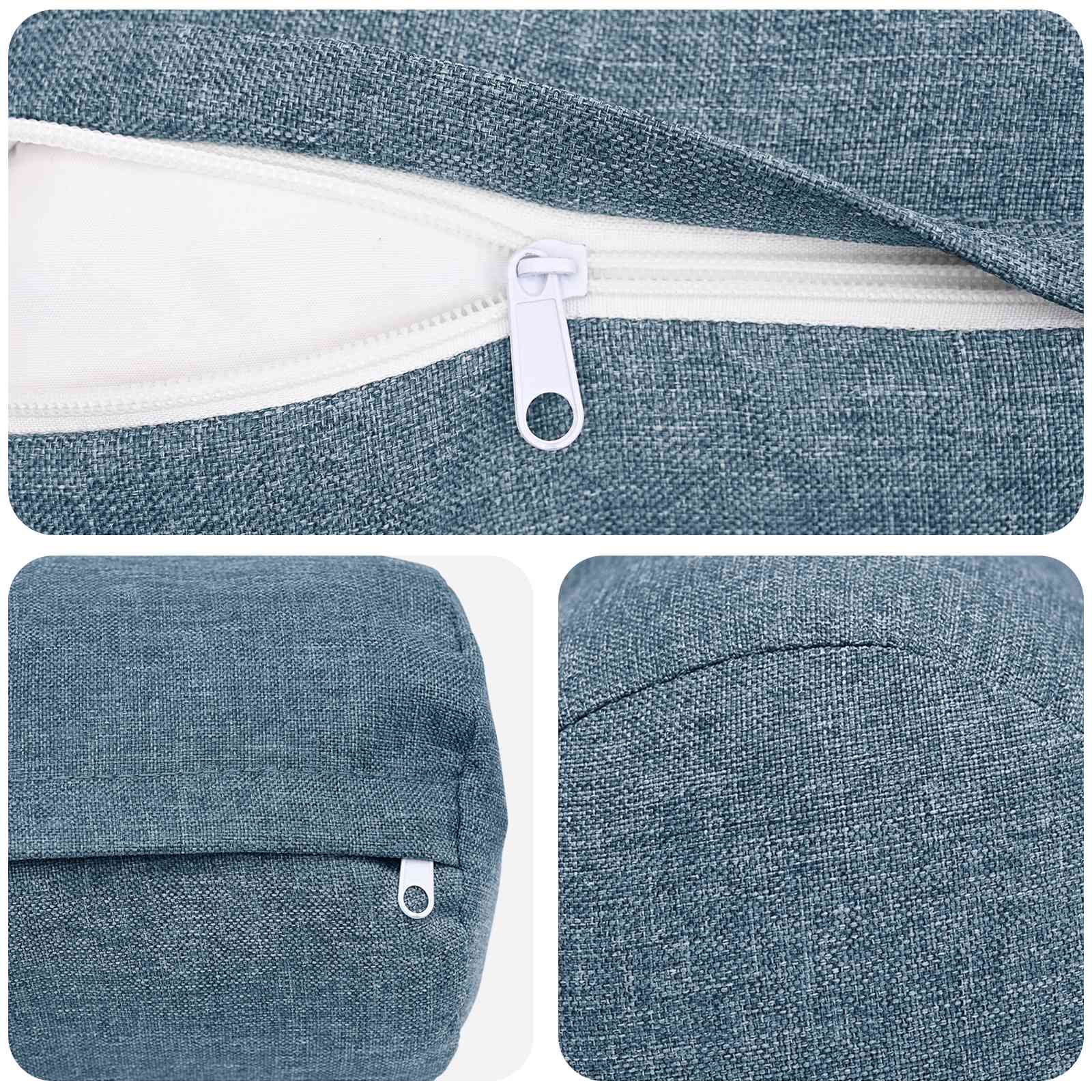 Federa 2 pz HEERLEN Blu jeans Ø 15 x 40 cm Tessuto