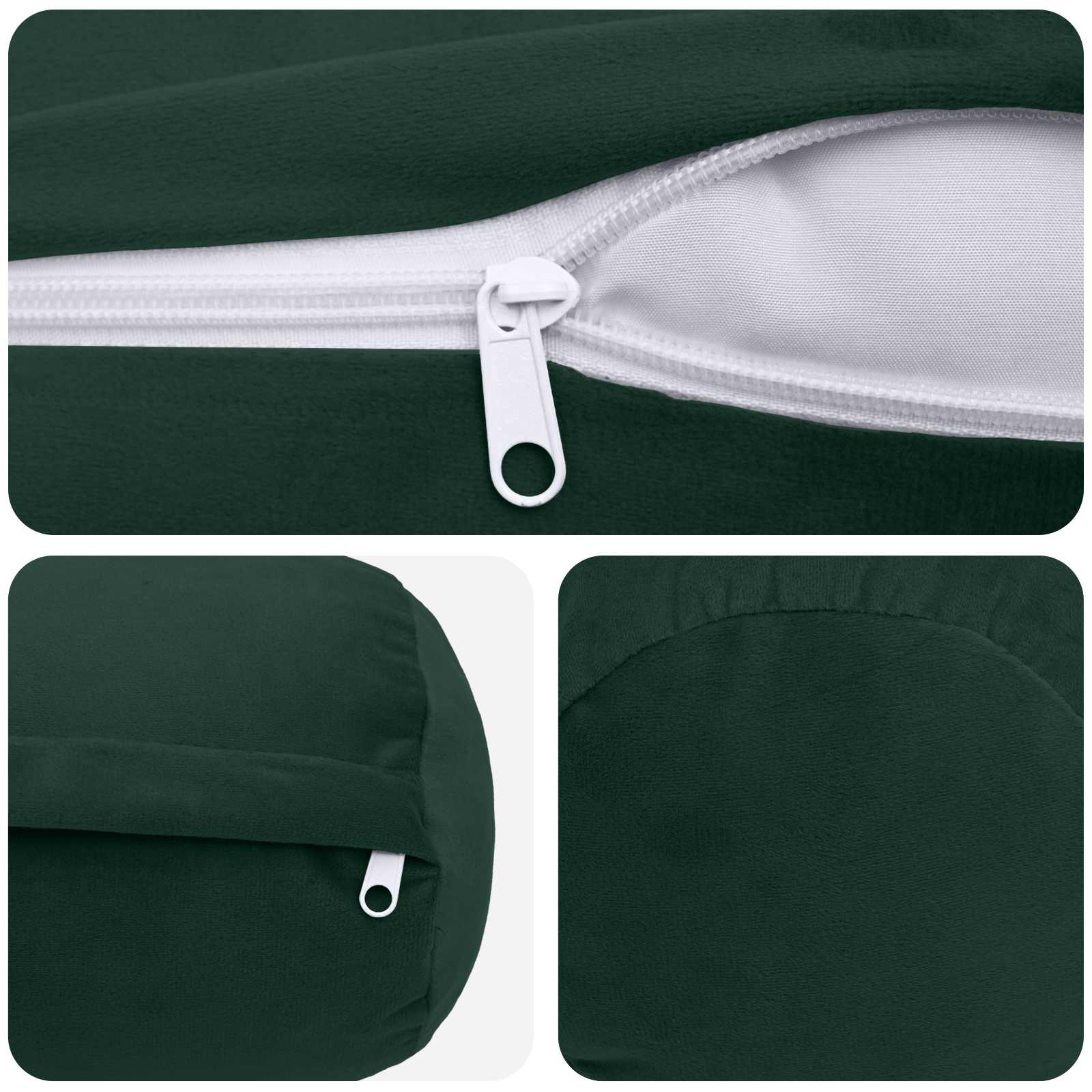 Federa 2 pcs HEERLEN Verde Scuro Ø 15 x 40 cm Velluto