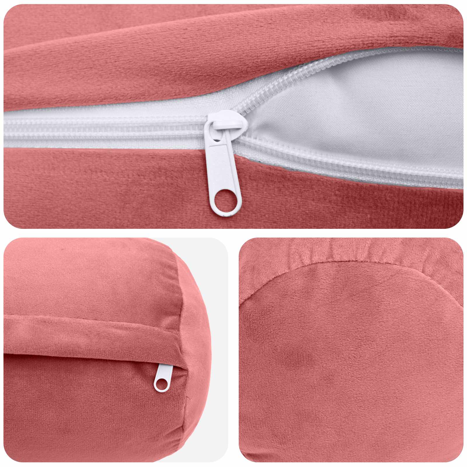 Federa 2 pcs HEERLEN Rosa Ø 15 x 40 cm Velluto