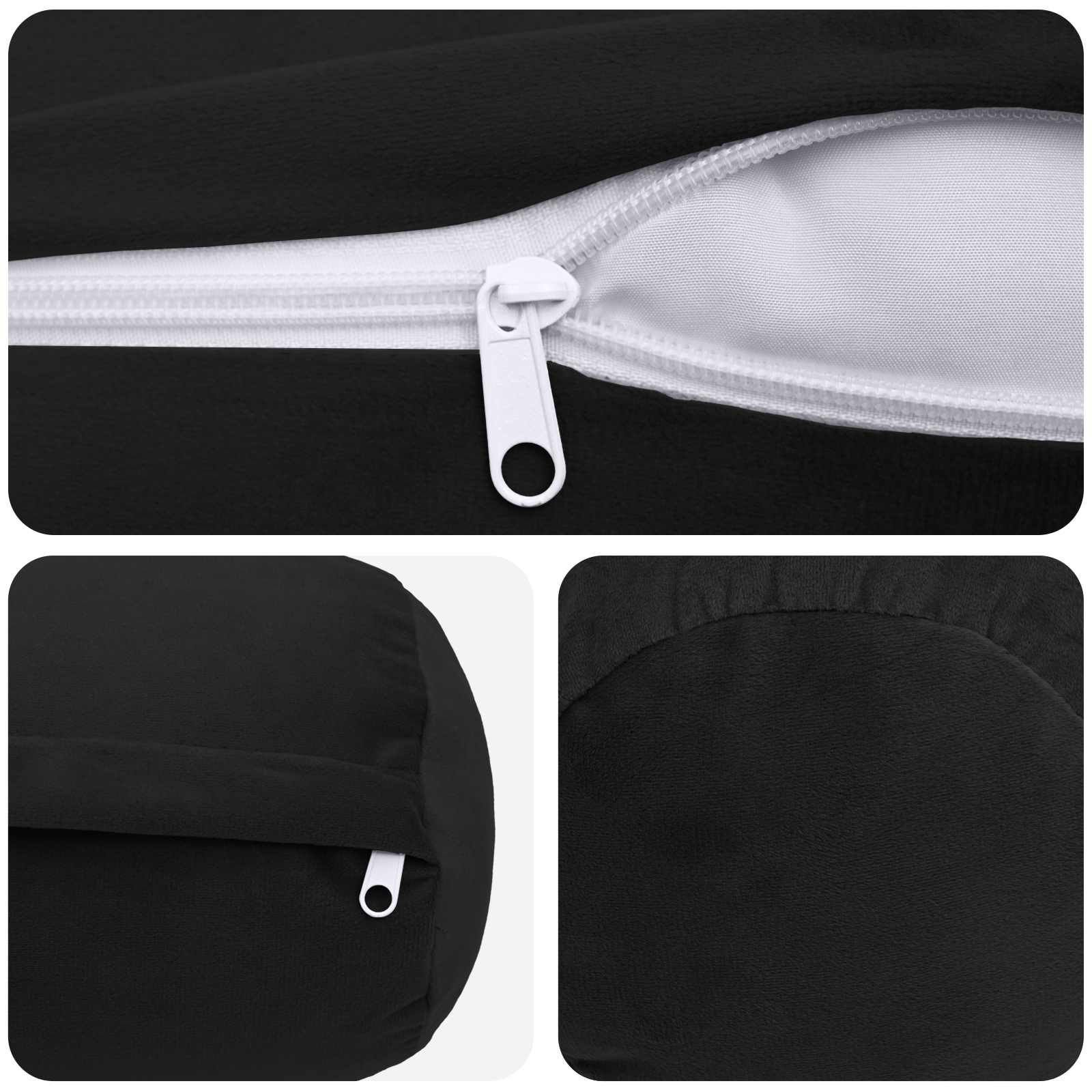 Federa 2 pcs HEERLEN Nero Ø 15 x 40 cm Velluto
