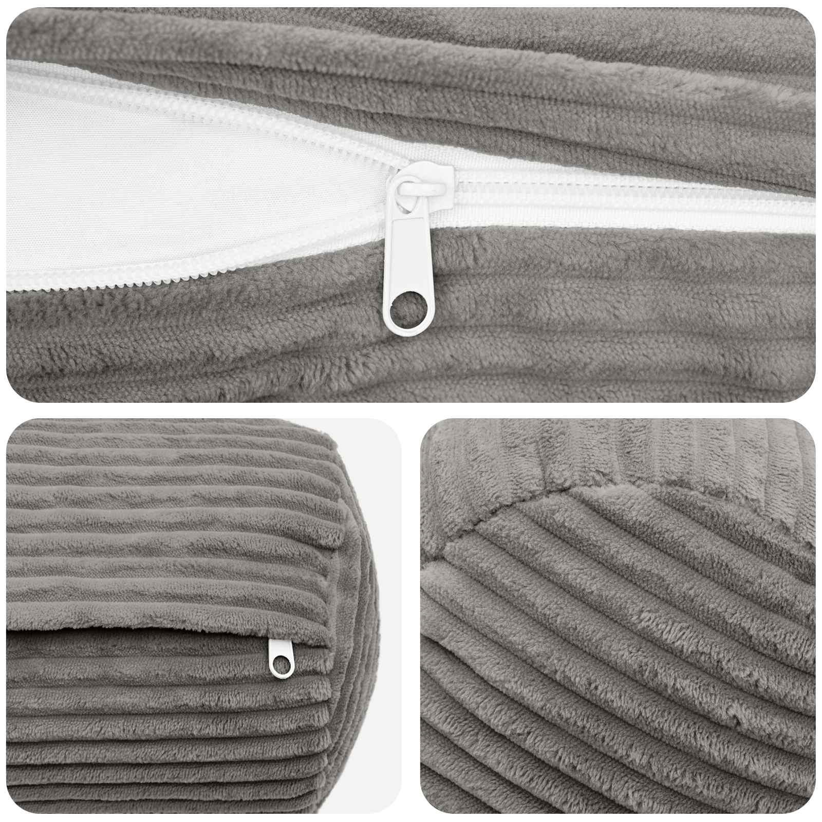 Federa 2 pcs HEERLEN Grigio Chiaro Ø 15 x 40 cm corduroy