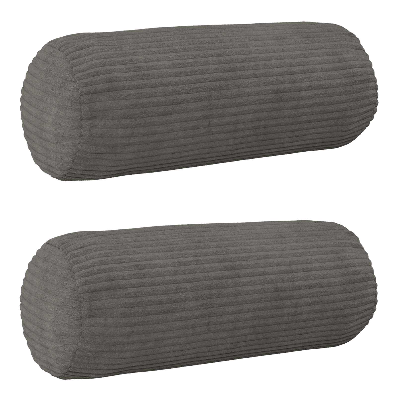 Federa 2 pcs HEERLEN Grigio Scuro Ø 15 x 40 cm corduroy