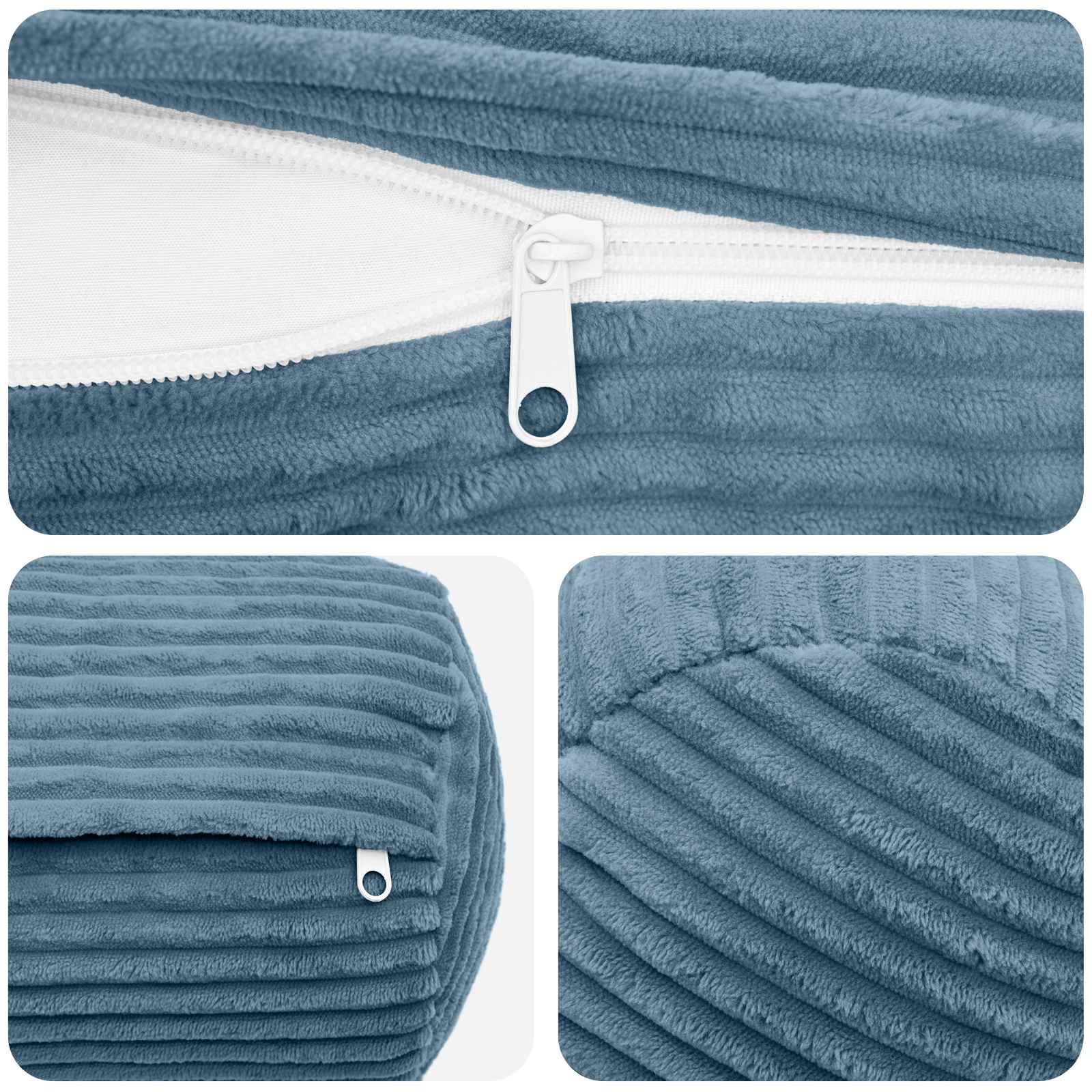 Federa 2 pcs HEERLEN Blu Ø 15 x 40 cm corduroy