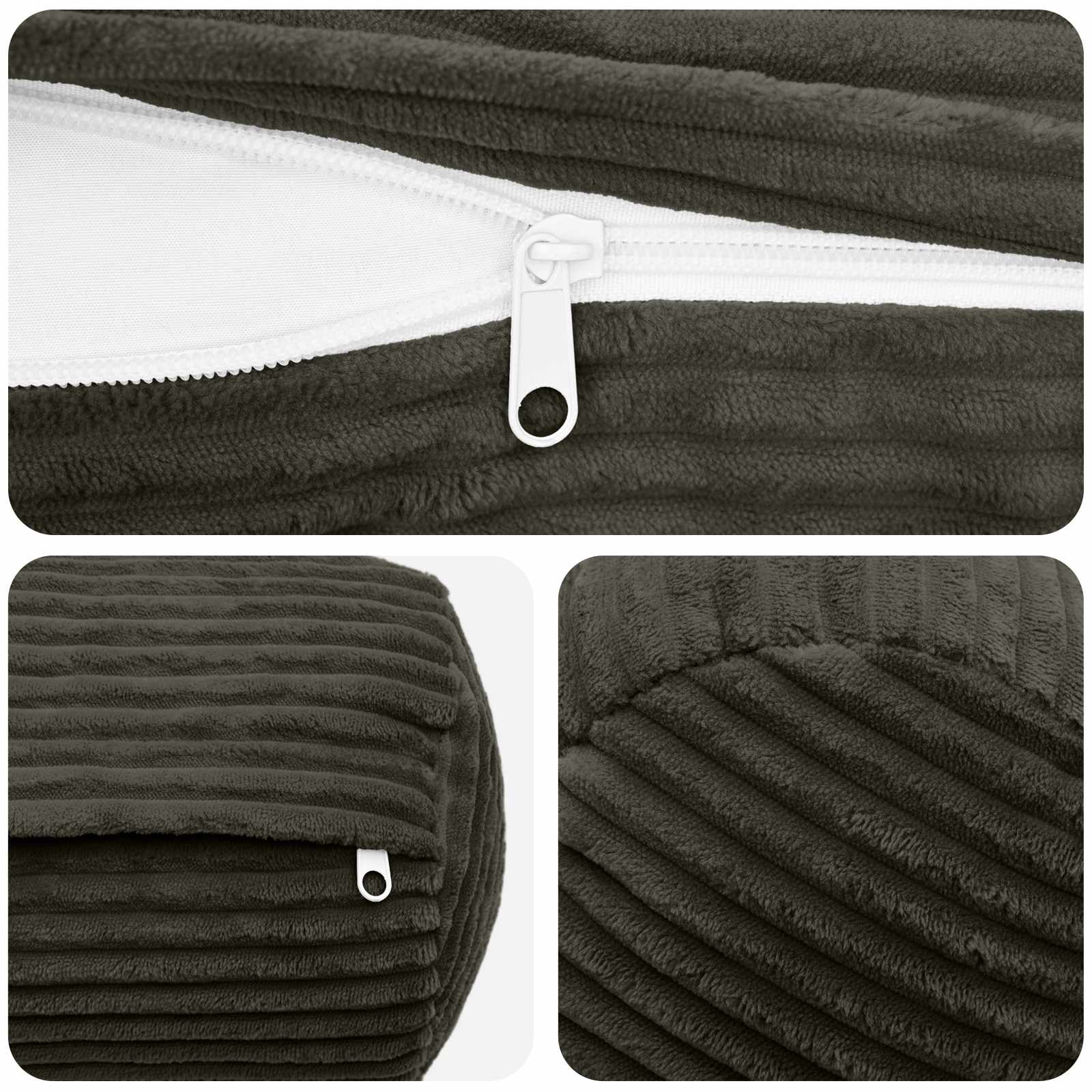 Federa 2 pcs HEERLEN Antracite Ø 15 x 40 cm corduroy
